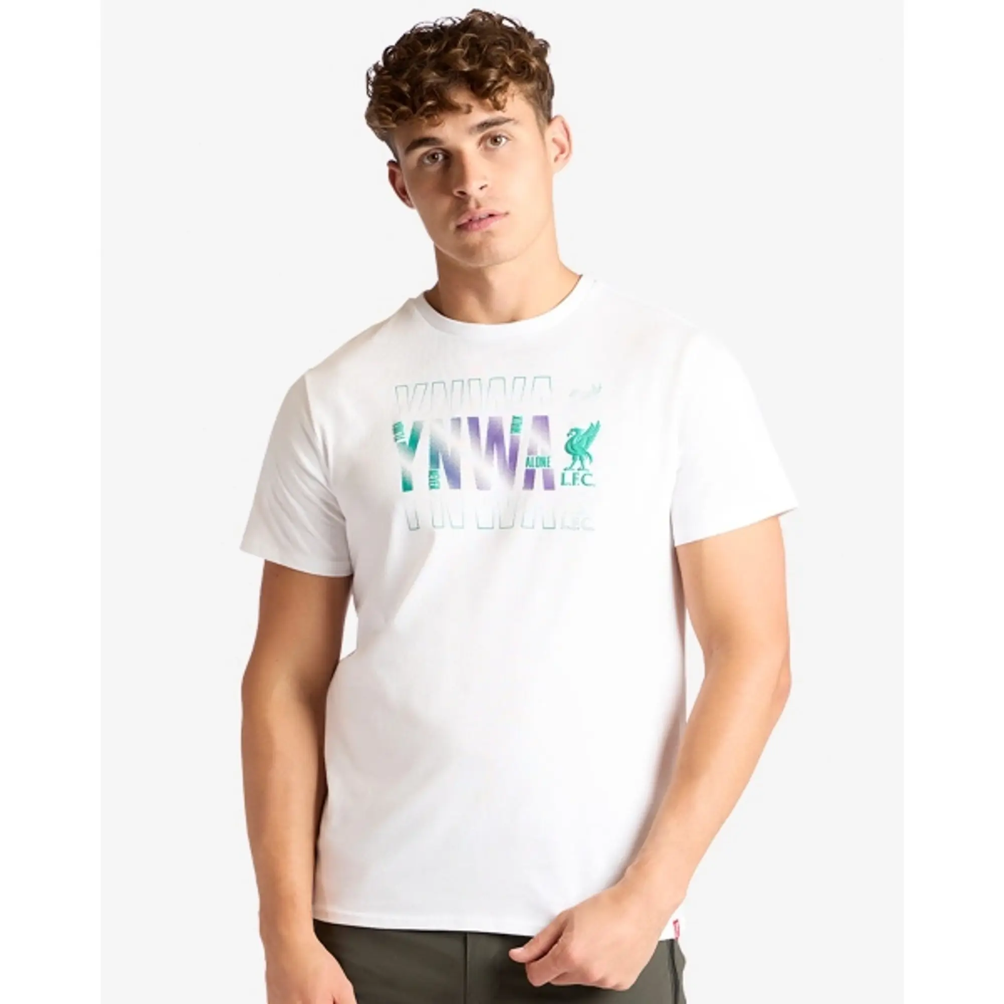 Liverpool FC LFC Mens Gradient YNWA Tee White