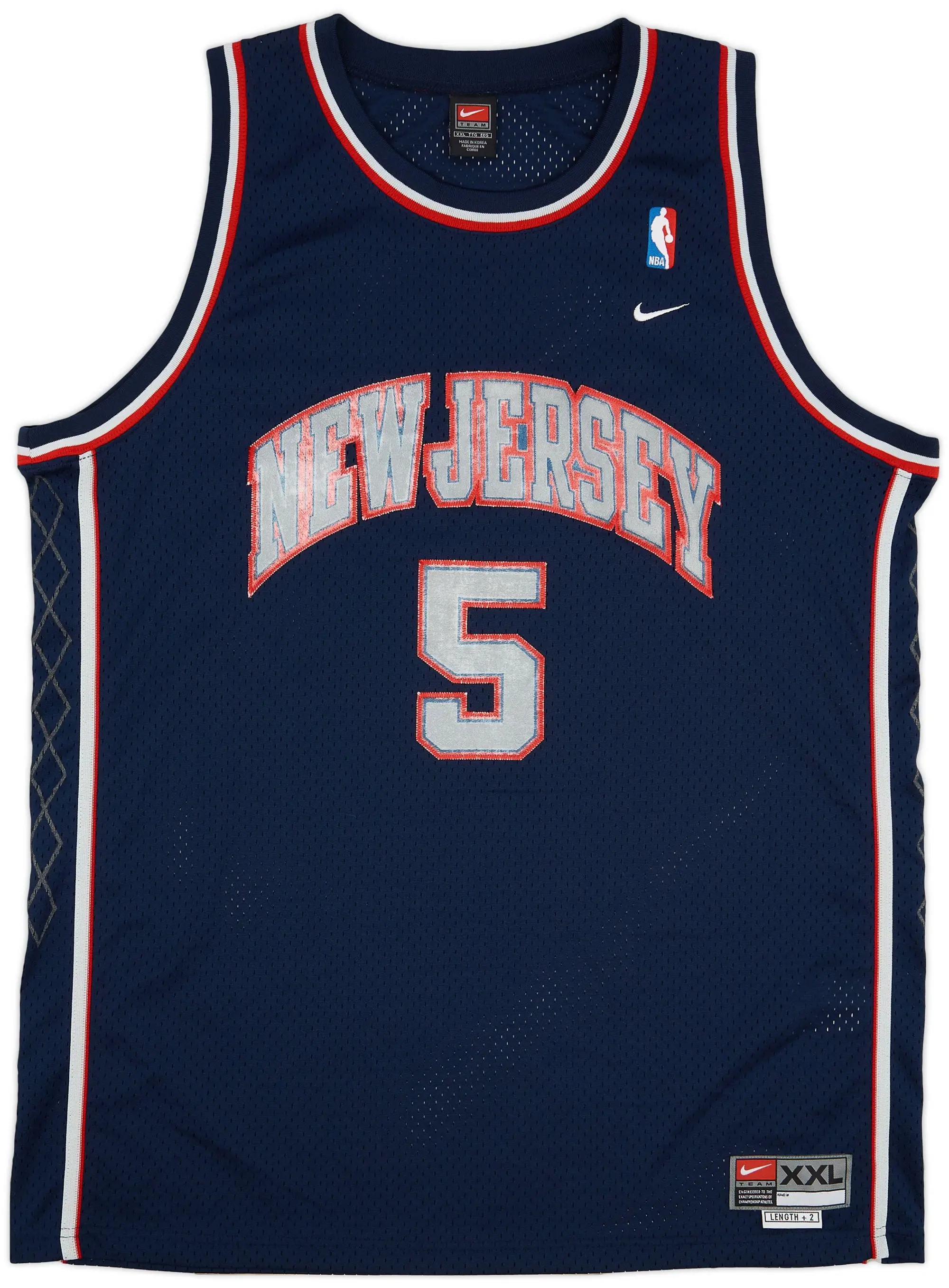 2001-04 New Jersey Nets Kidd #5 Nike Swingman Away Jersey - 7/10 - (XXL)