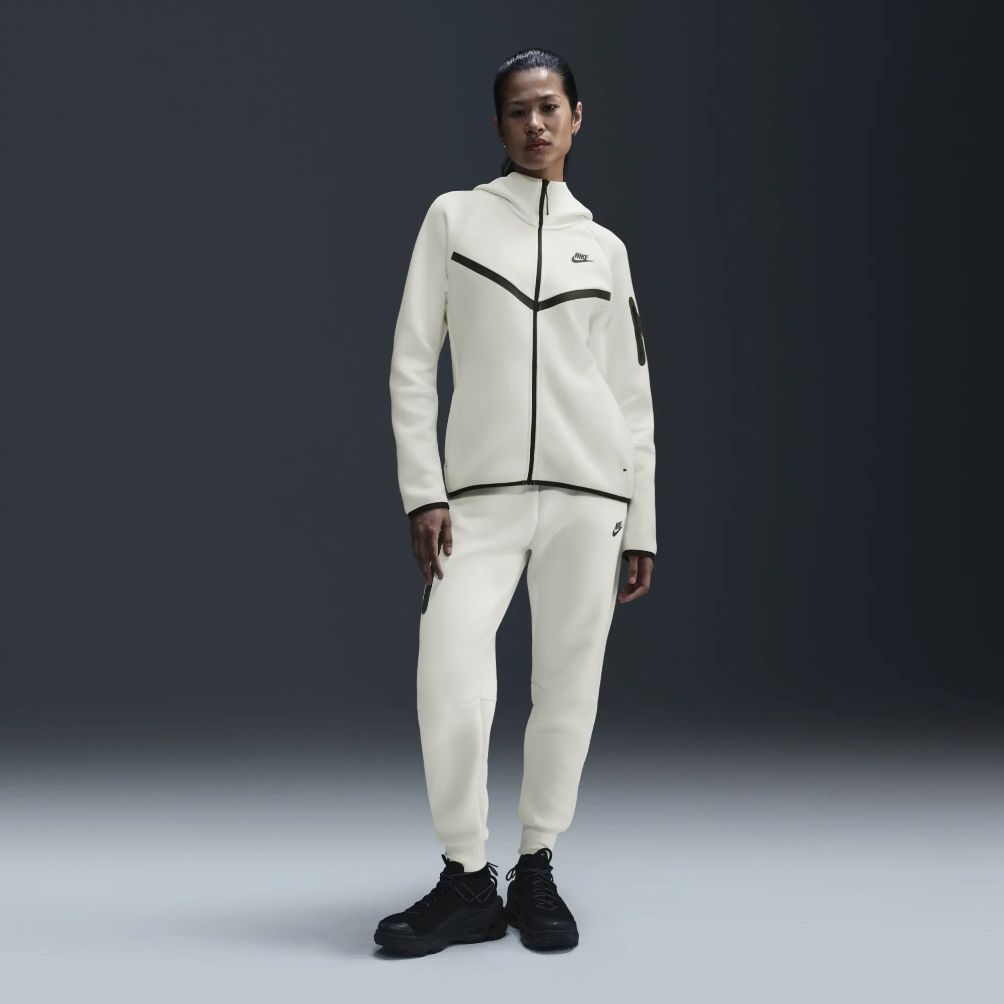 Nike Hoodie Tech Fleece Fz Windrunner - ['White']