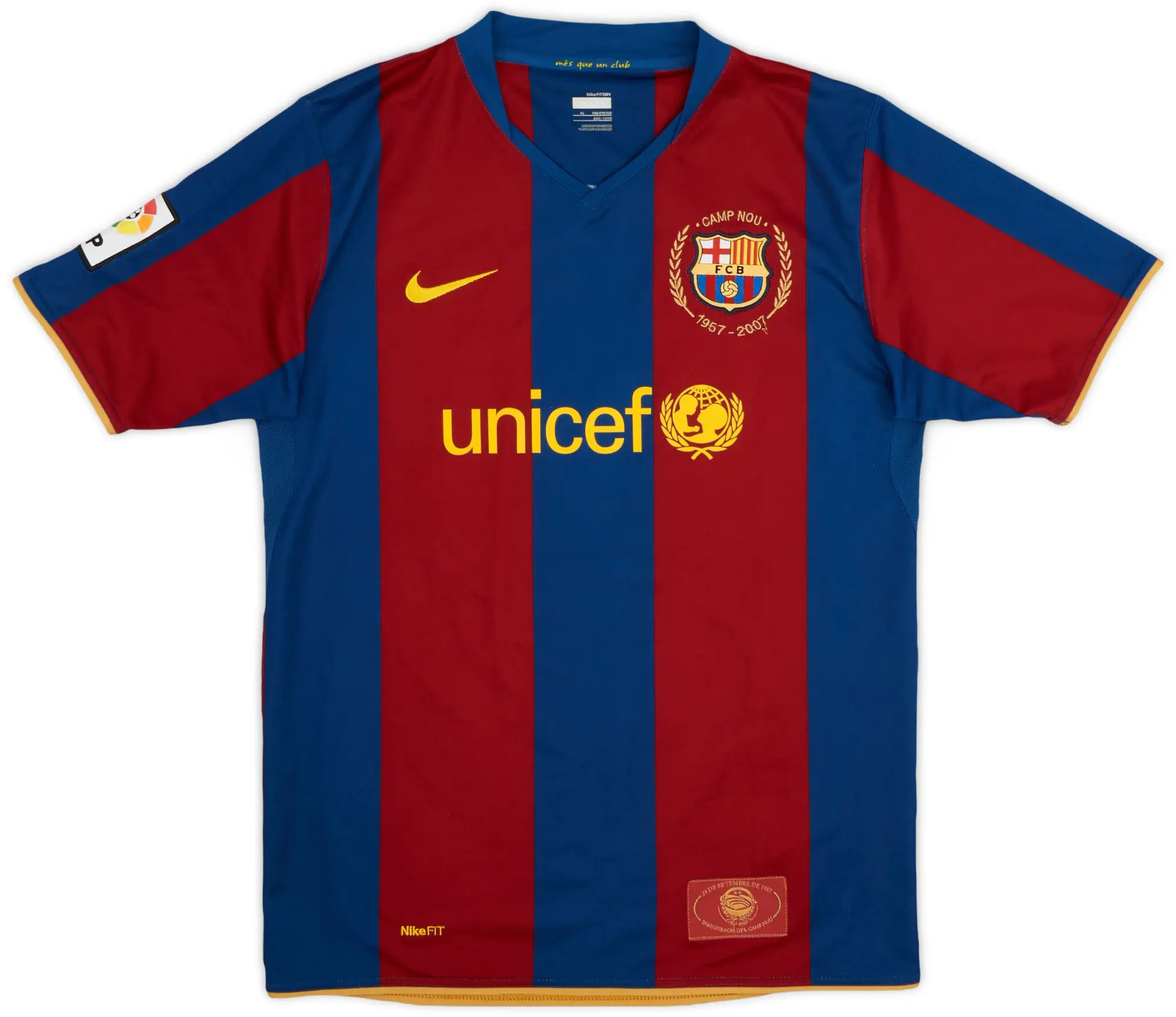 Nike 2007-08 Barcelona Home Shirt - 9/10 - (XL.Boys)