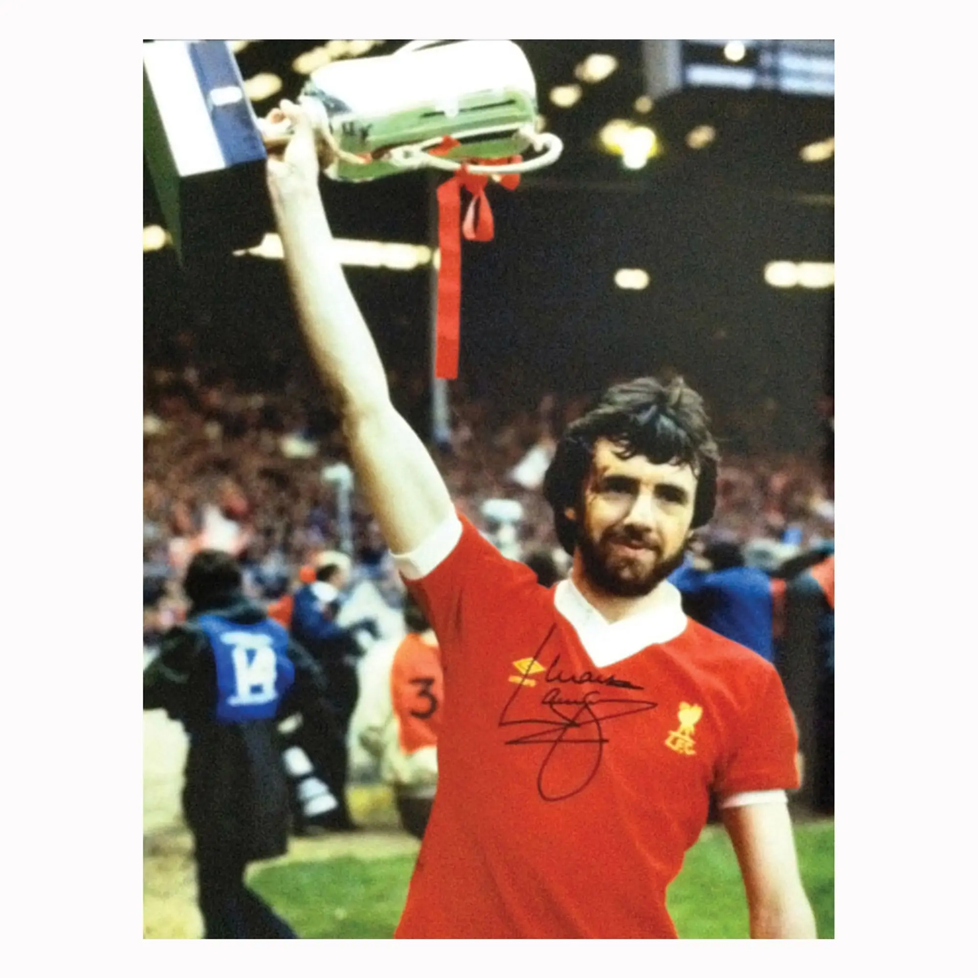 Champion Mark Lawrenson signed Liverpool photo