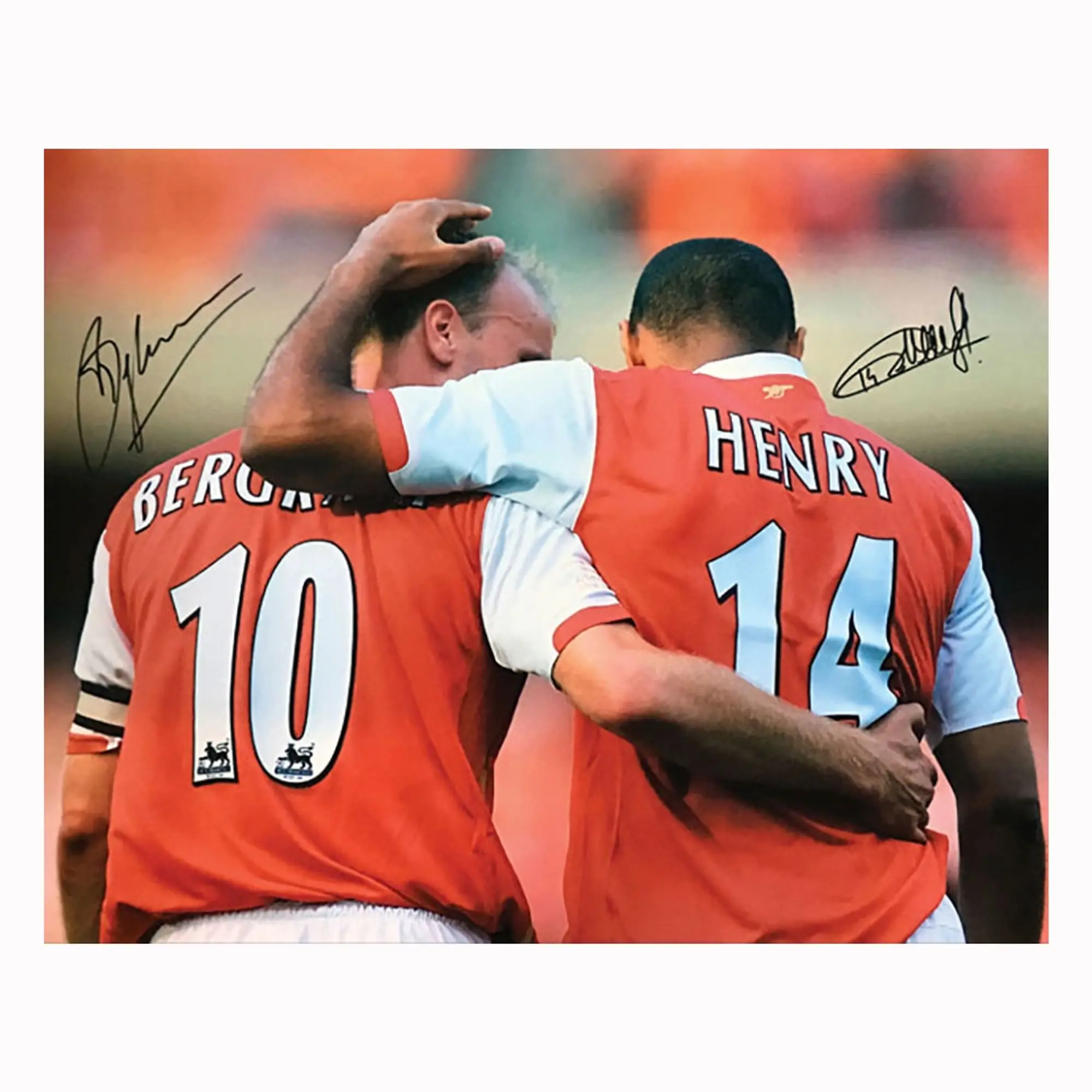 Champion Thierry Henry & Dennis Bergkamp signed Arsenal photo (1)