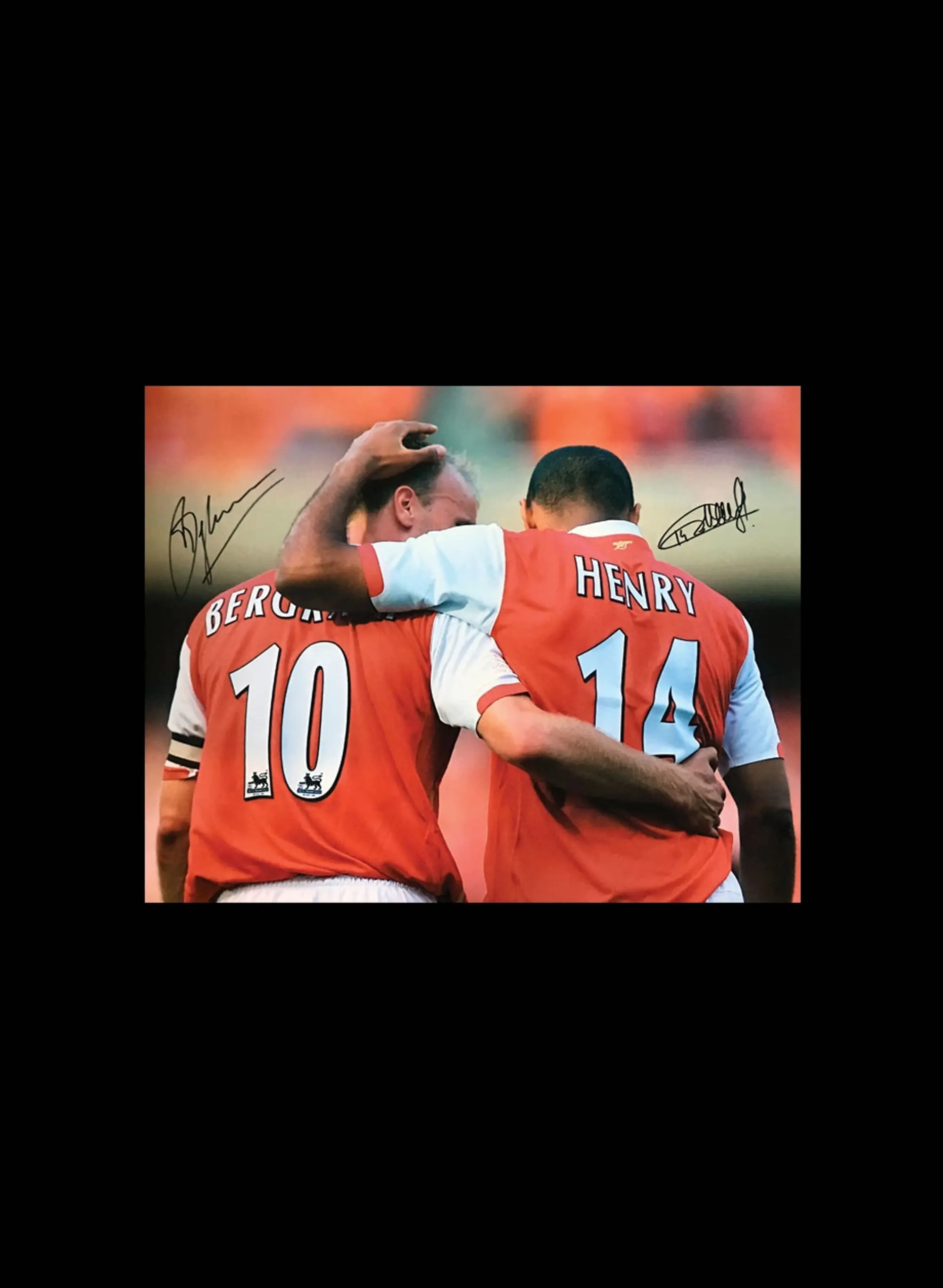 Champion Thierry Henry & Dennis Bergkamp signed Arsenal photo (1)