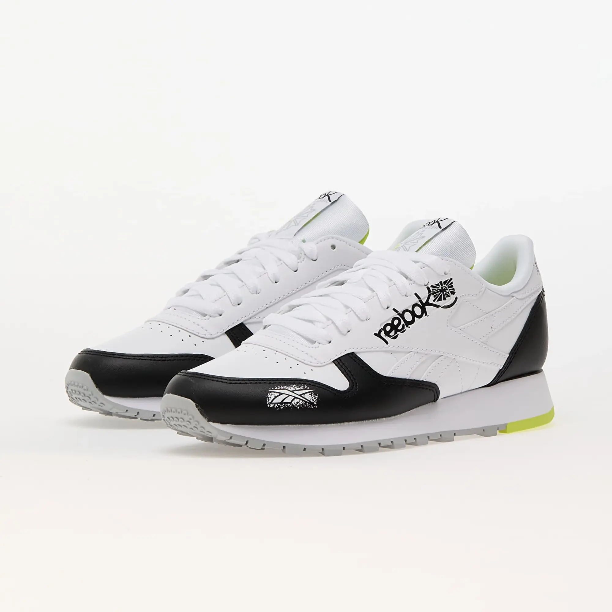 Sneakers Reebok Classic Leather Core Black/ Ftw White/ Acid Yellow Eur 43