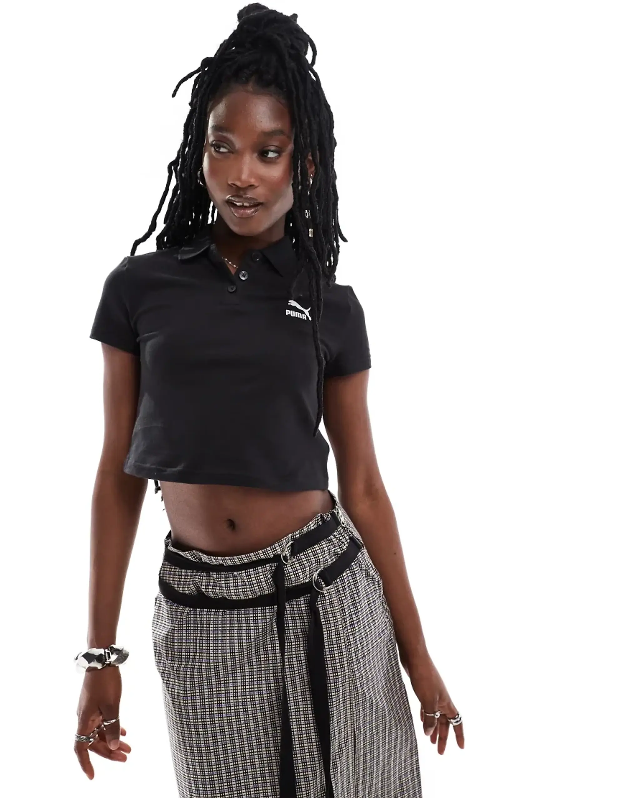 Puma Womens CLASSICS Polo Shirt Baby T-shirt - Black