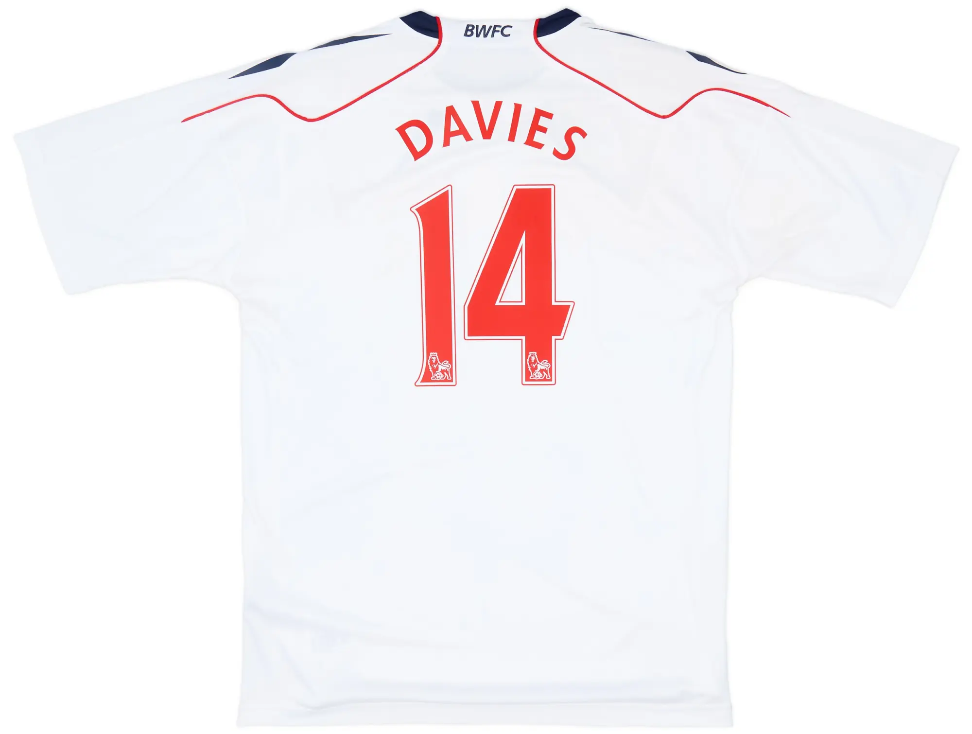 Reebok 2010-11 Bolton Home Shirt Davies #14 - 9/10 - (XL)