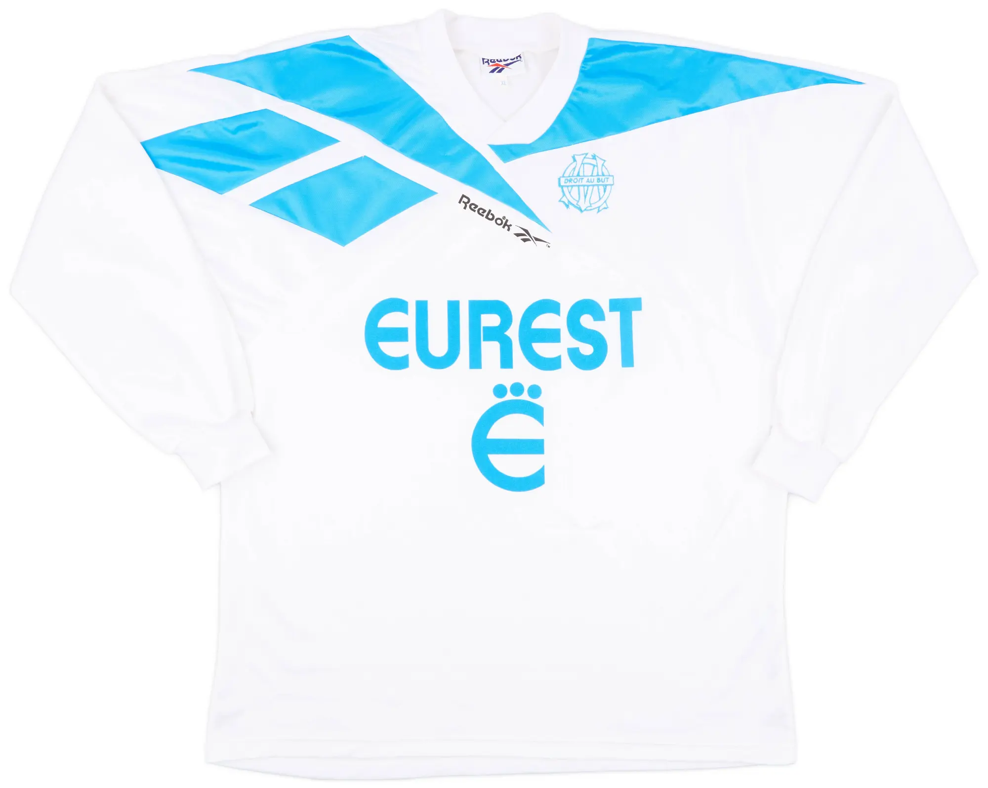 Reebok 1994-95 Olympique Marseille Home L/S Shirt - 8/10 - (XL)