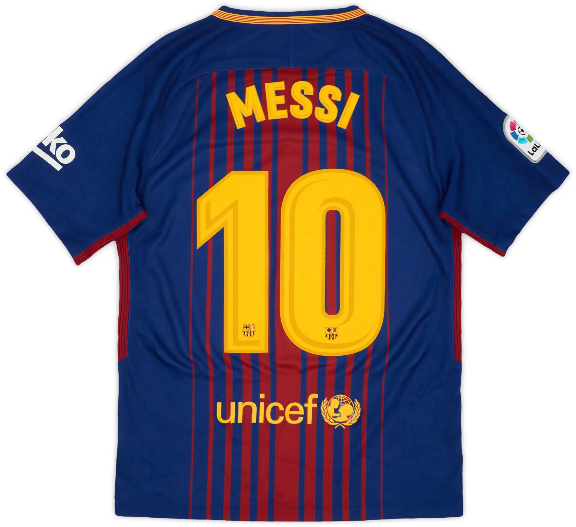 Nike 2017-18 Barcelona Home Shirt Messi #10 - 8/10 - (L.Boys)