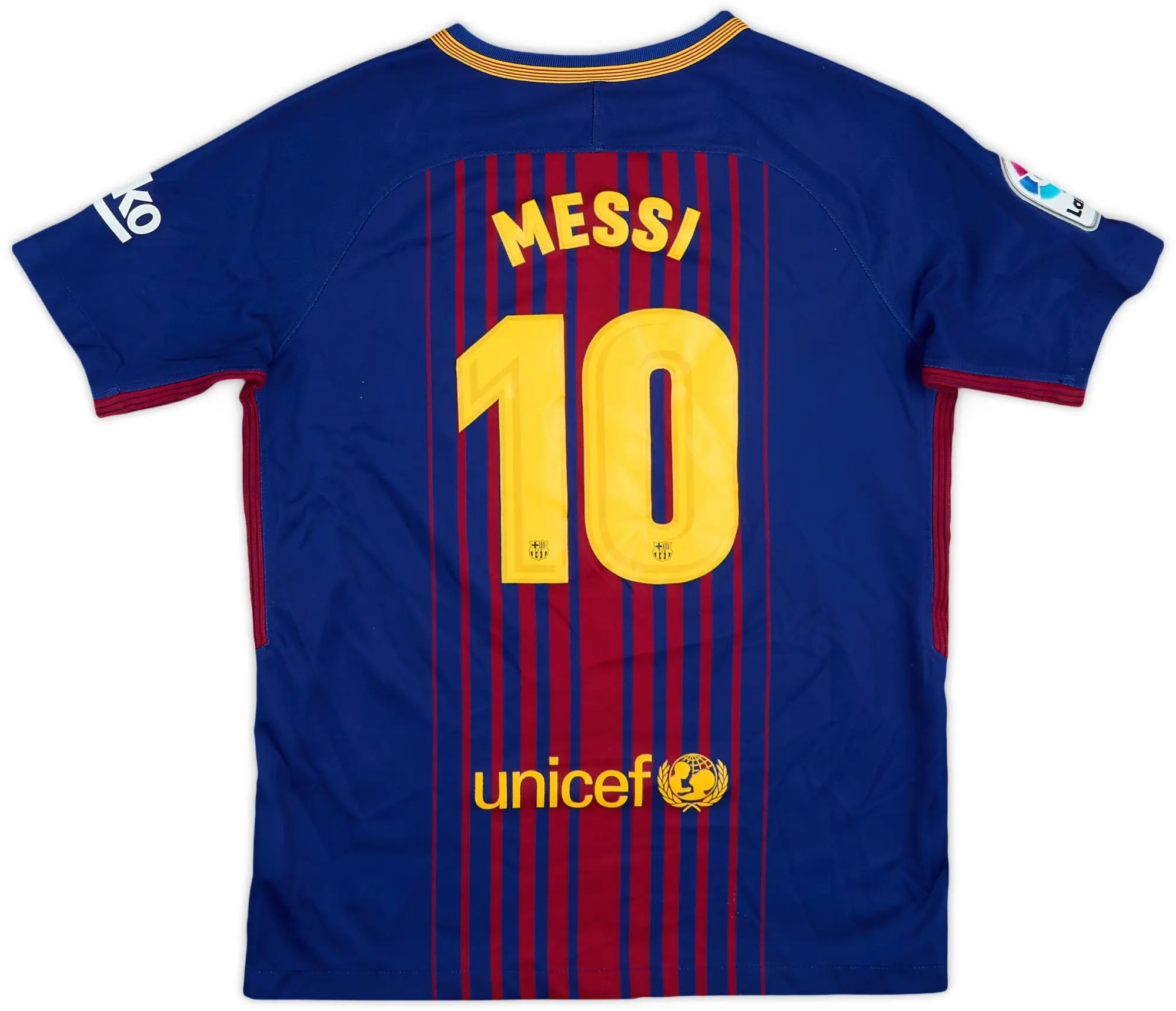 Nike 2017-18 Barcelona Home Shirt Messi #10 - 8/10 - (L.Boys)