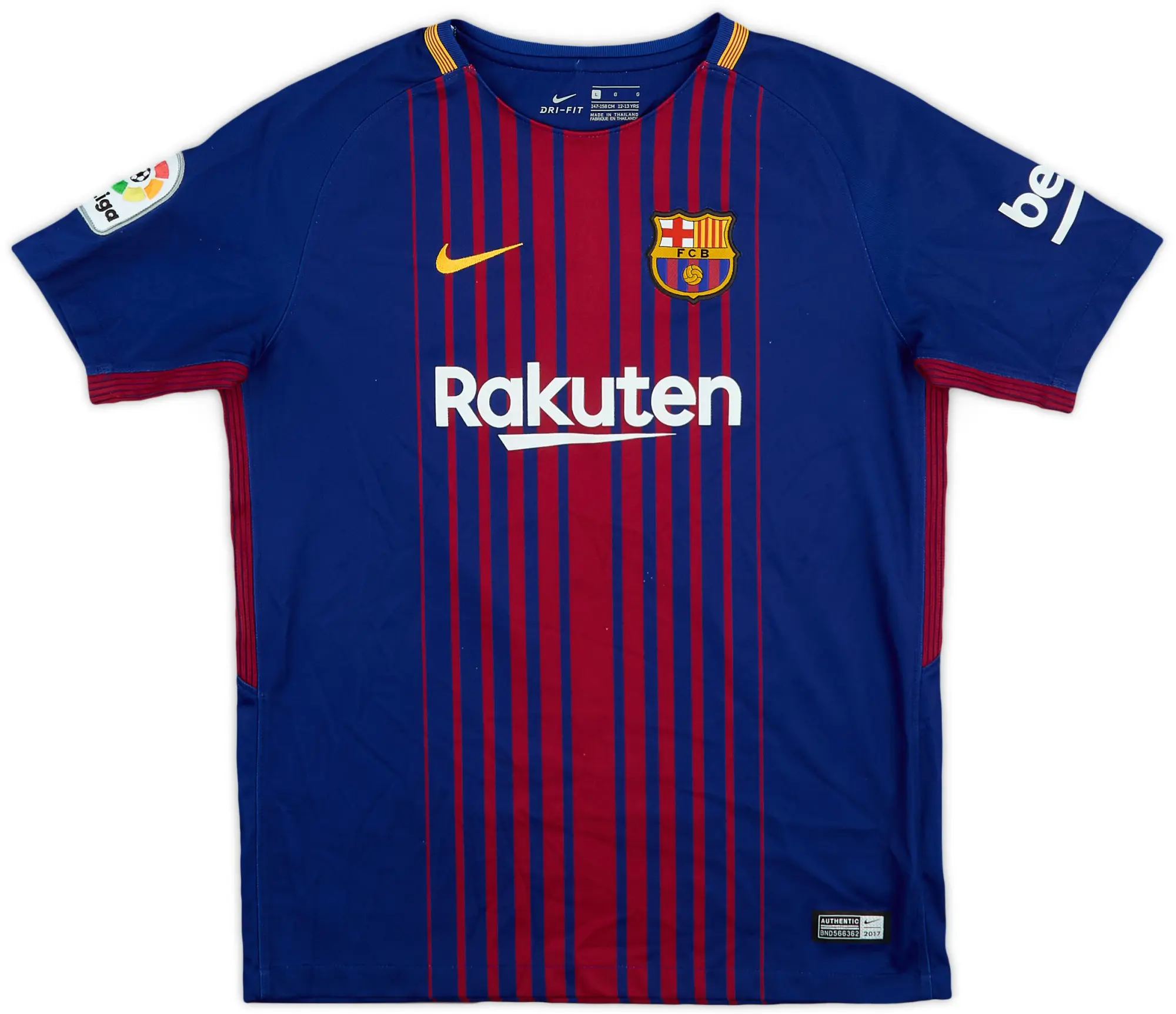 Nike 2017-18 Barcelona Home Shirt Messi #10 - 8/10 - (L.Boys)