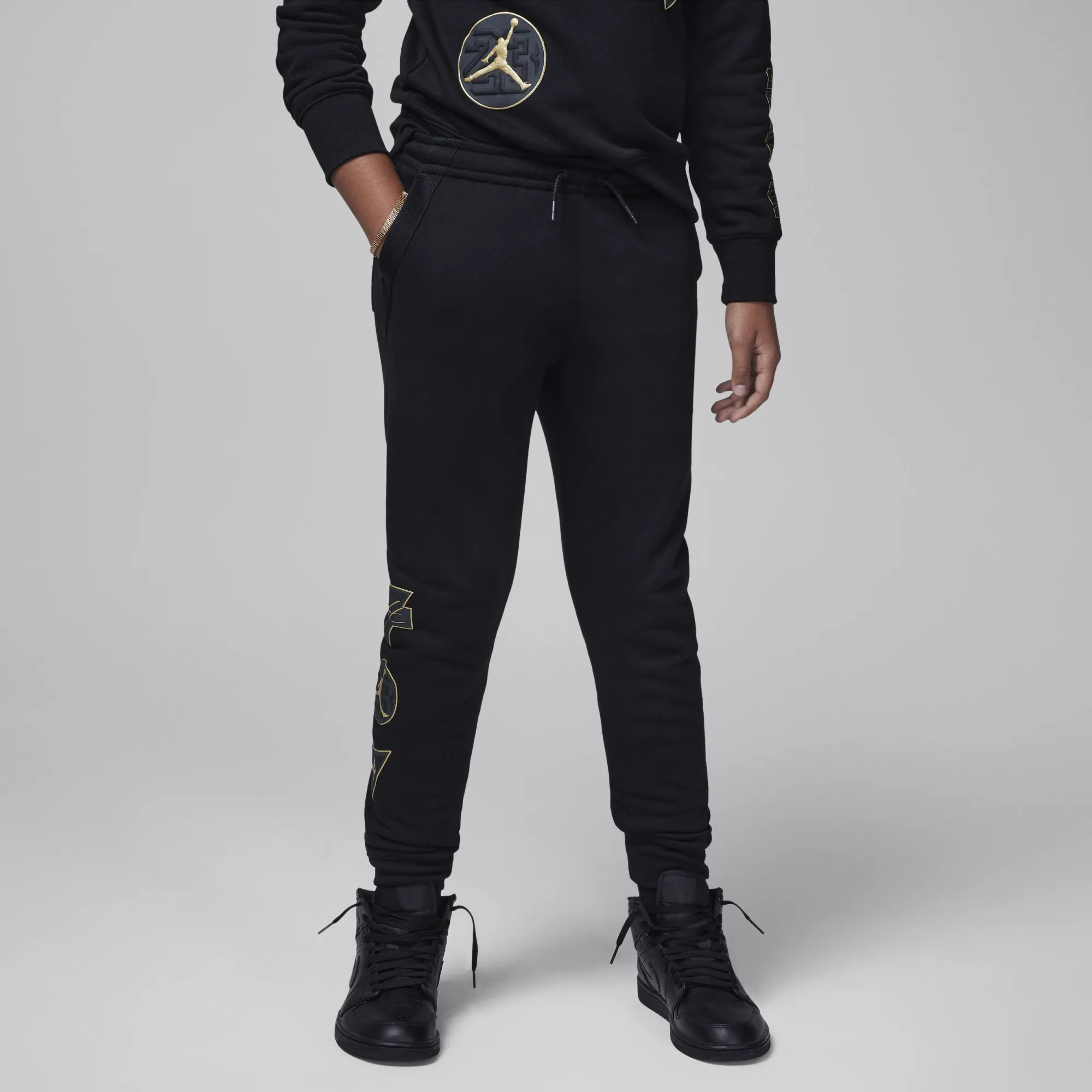 Nike Jordan 'See Me Shine' Older Kids' Trousers - Black - Cotton