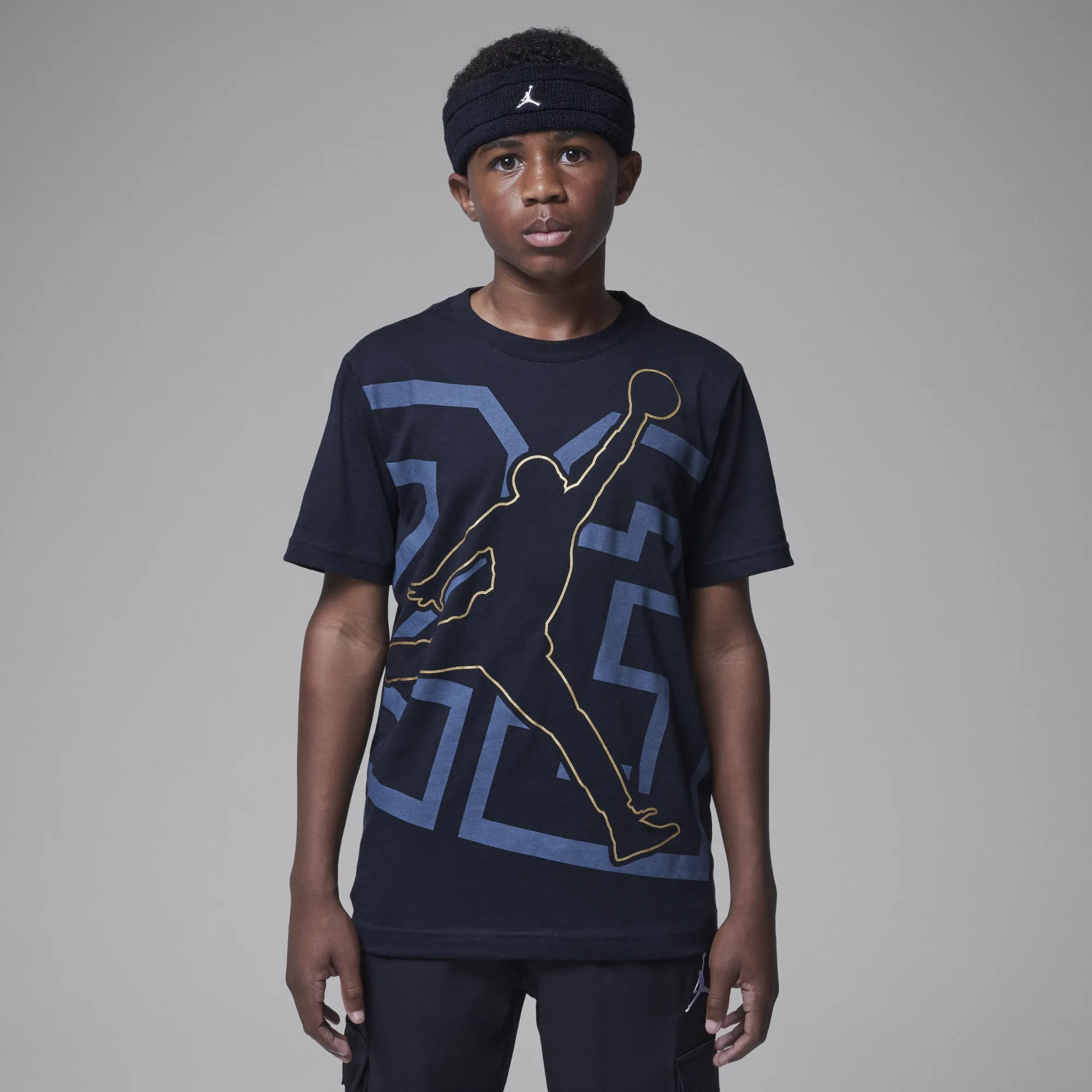Nike Jordan Older Kids' Shining Jumpman T-Shirt - Black - Cotton