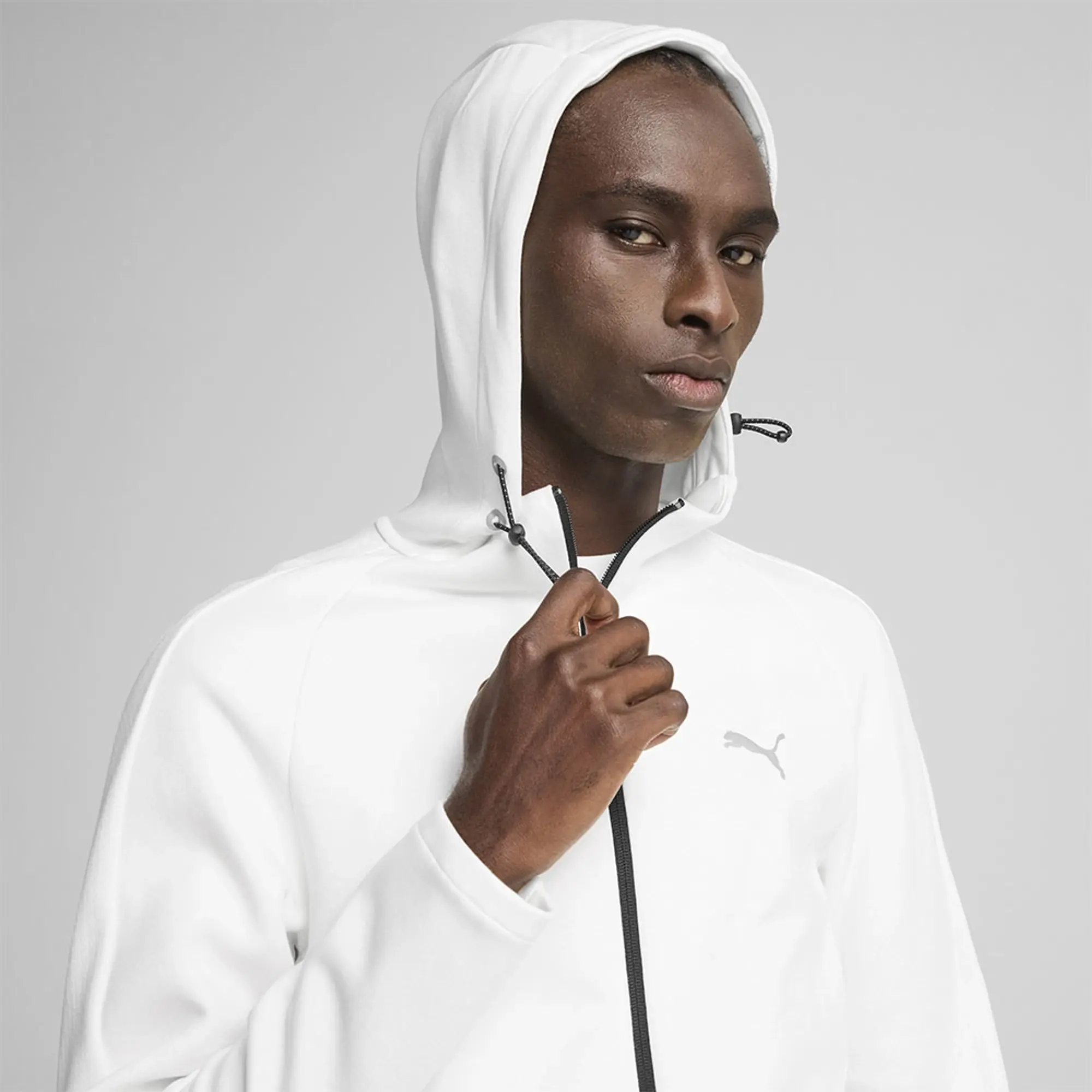 Puma  EVOSTRIPE FULL ZIP HOODIE  men's Tracksuit jacket in White