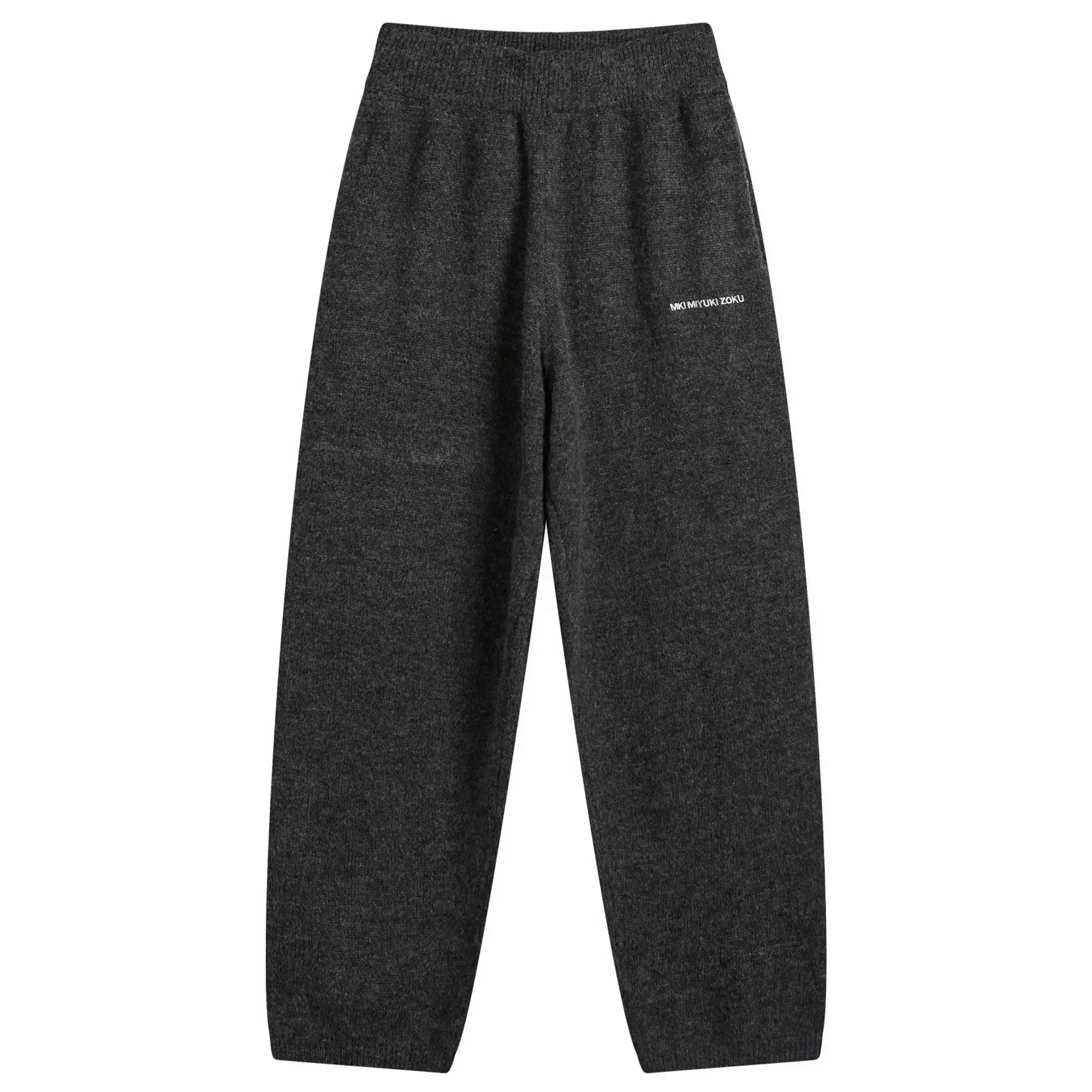 MKI Men's Mohair Blend Knit Wide Leg Joggers Charcoal