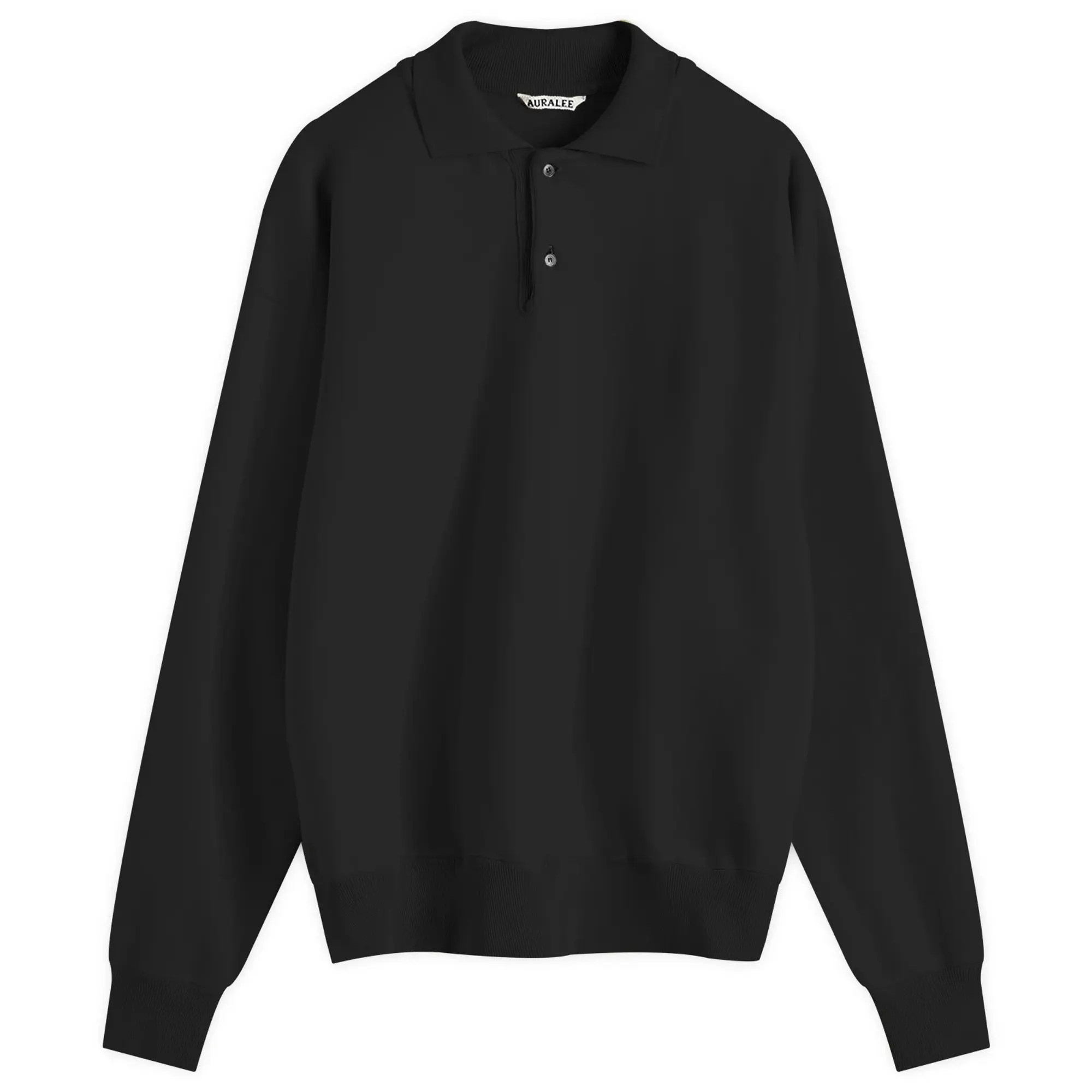 Auralee Men's Super Soft Polo Sweat Black