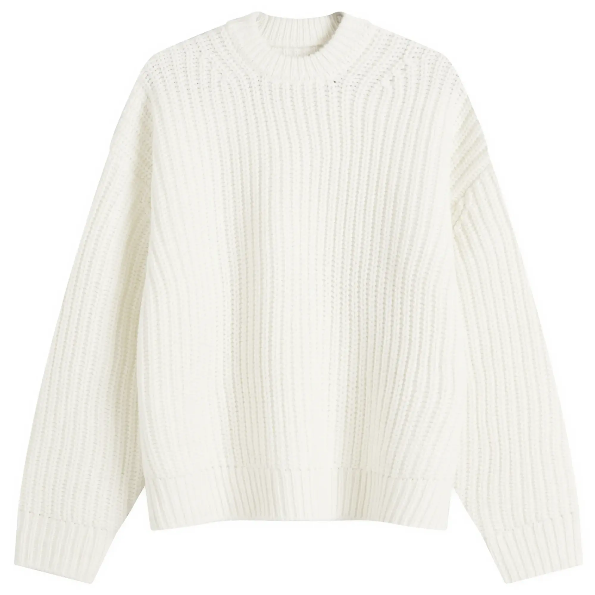 MKI Men's Chunky Rib Knit Crewneck Off White