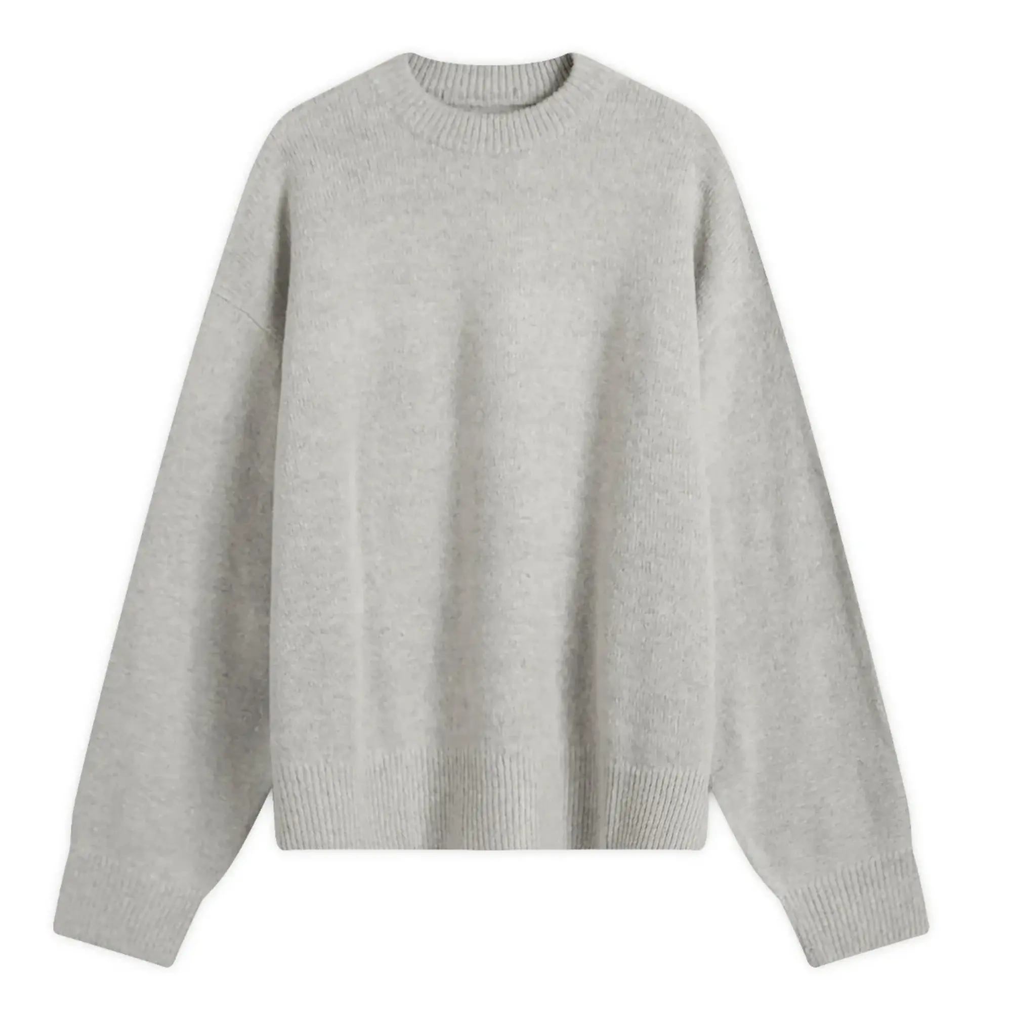 MKI Men's Mohair Blend Knit Crew Light Grey
