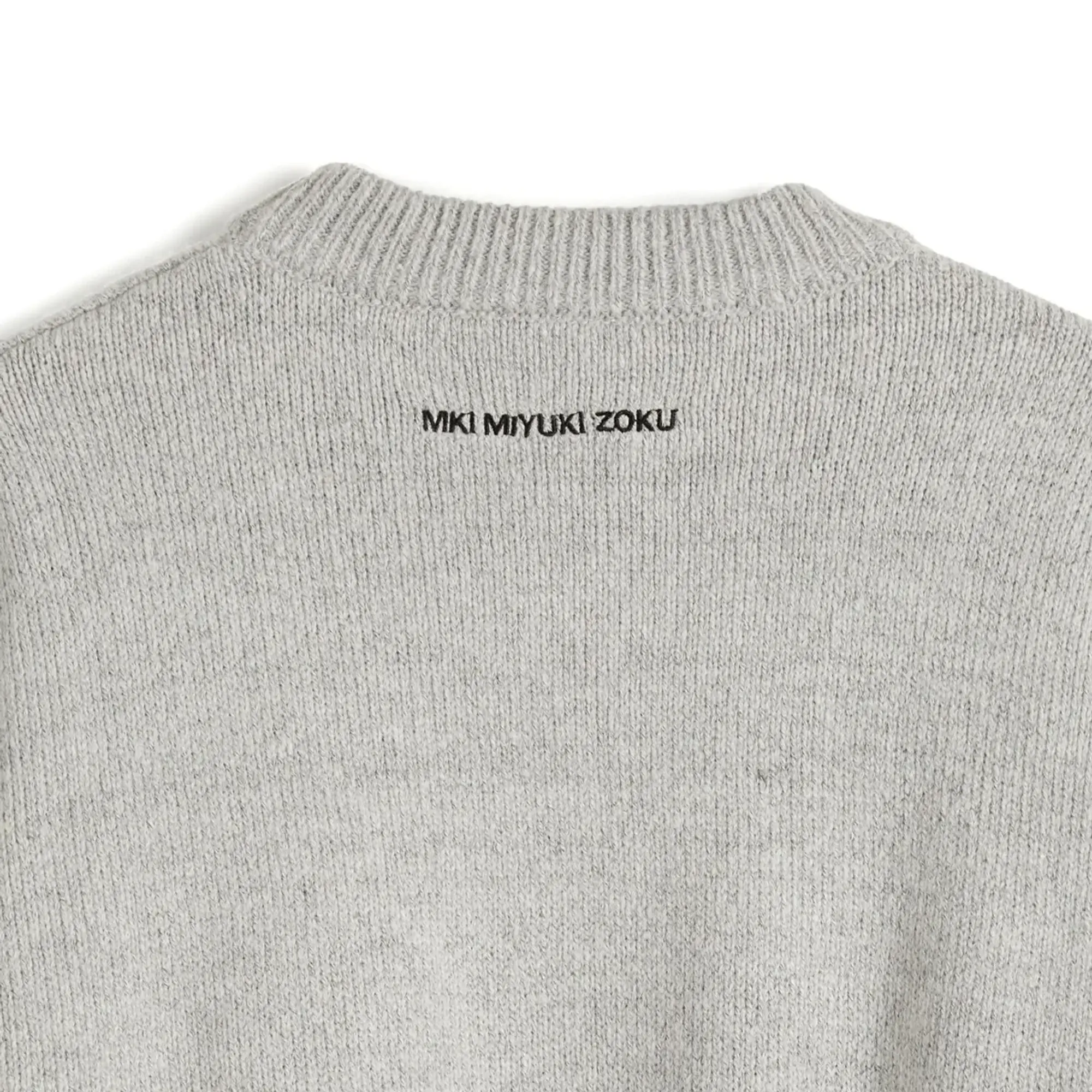 MKI Men's Mohair Blend Knit Crew Light Grey