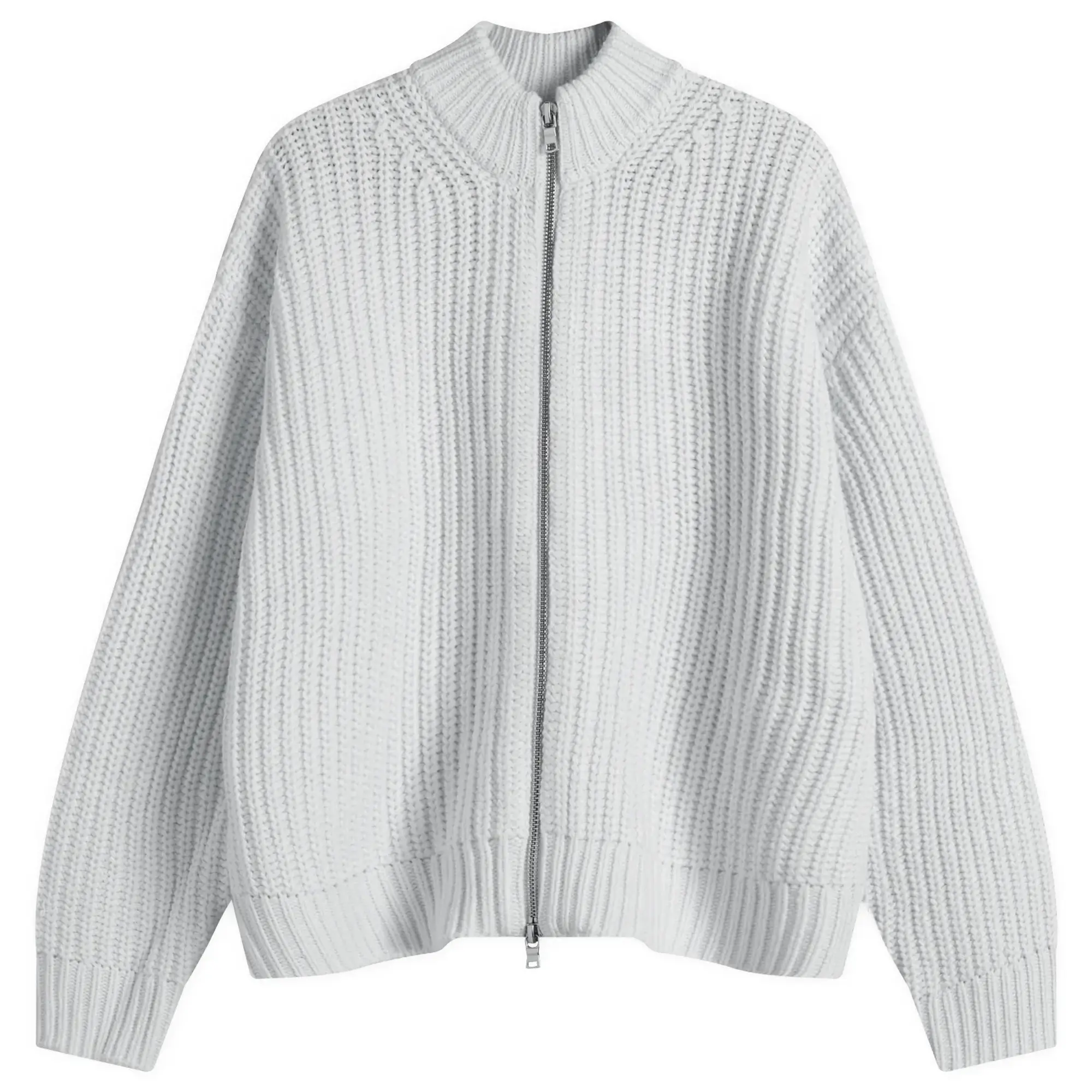 MKI Men's Chunky Rib Knit Track Jacket Grey
