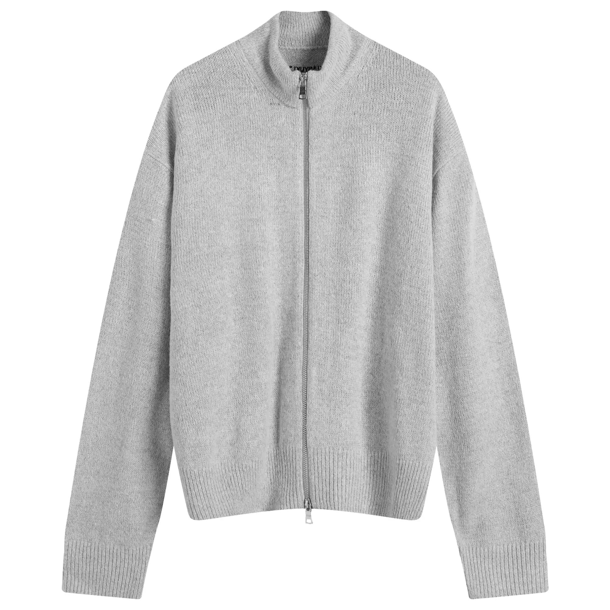 MKI Men's Mohair Blend Knit Track Jacket Light Grey