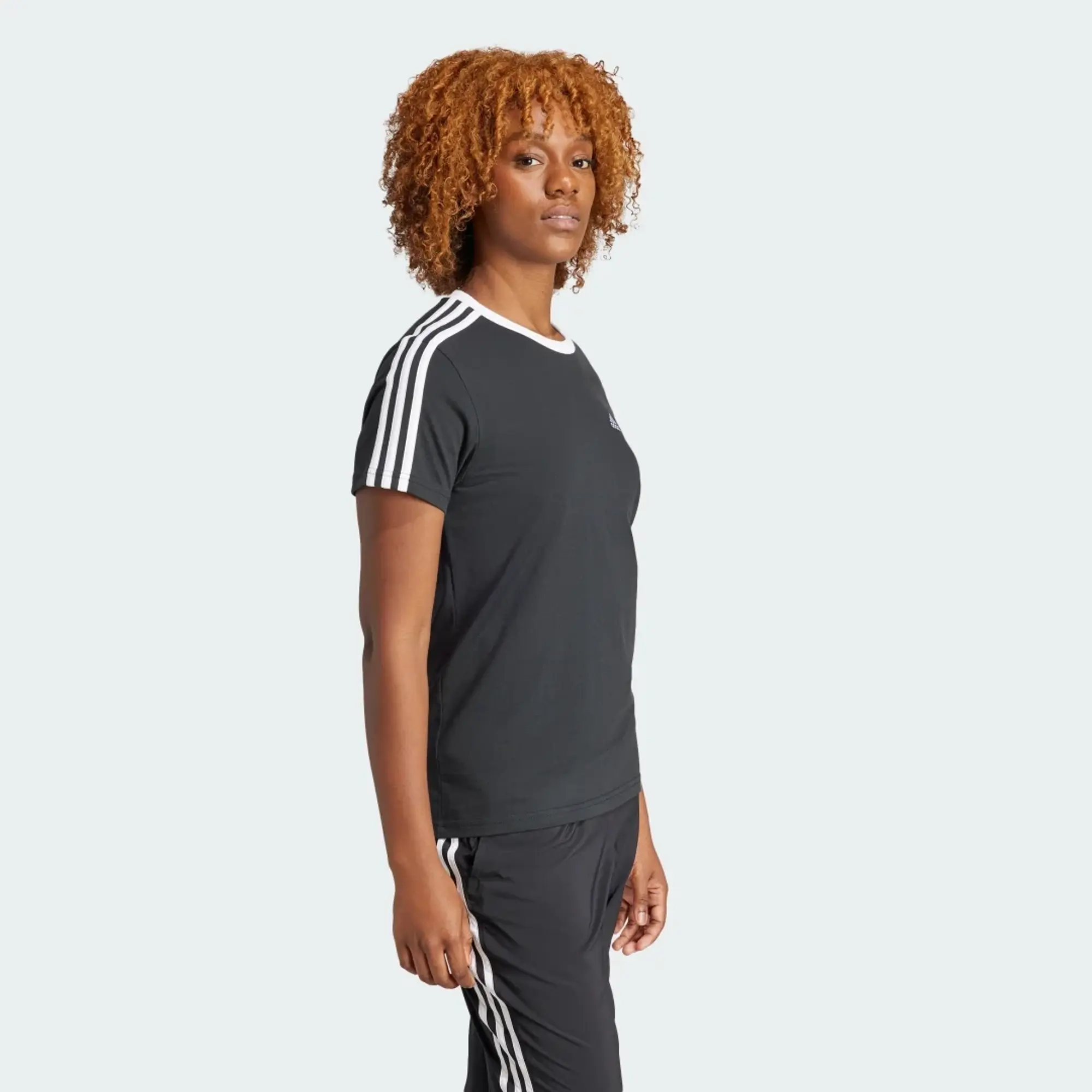 adidas  W 3S BF T  women's T shirt in Black