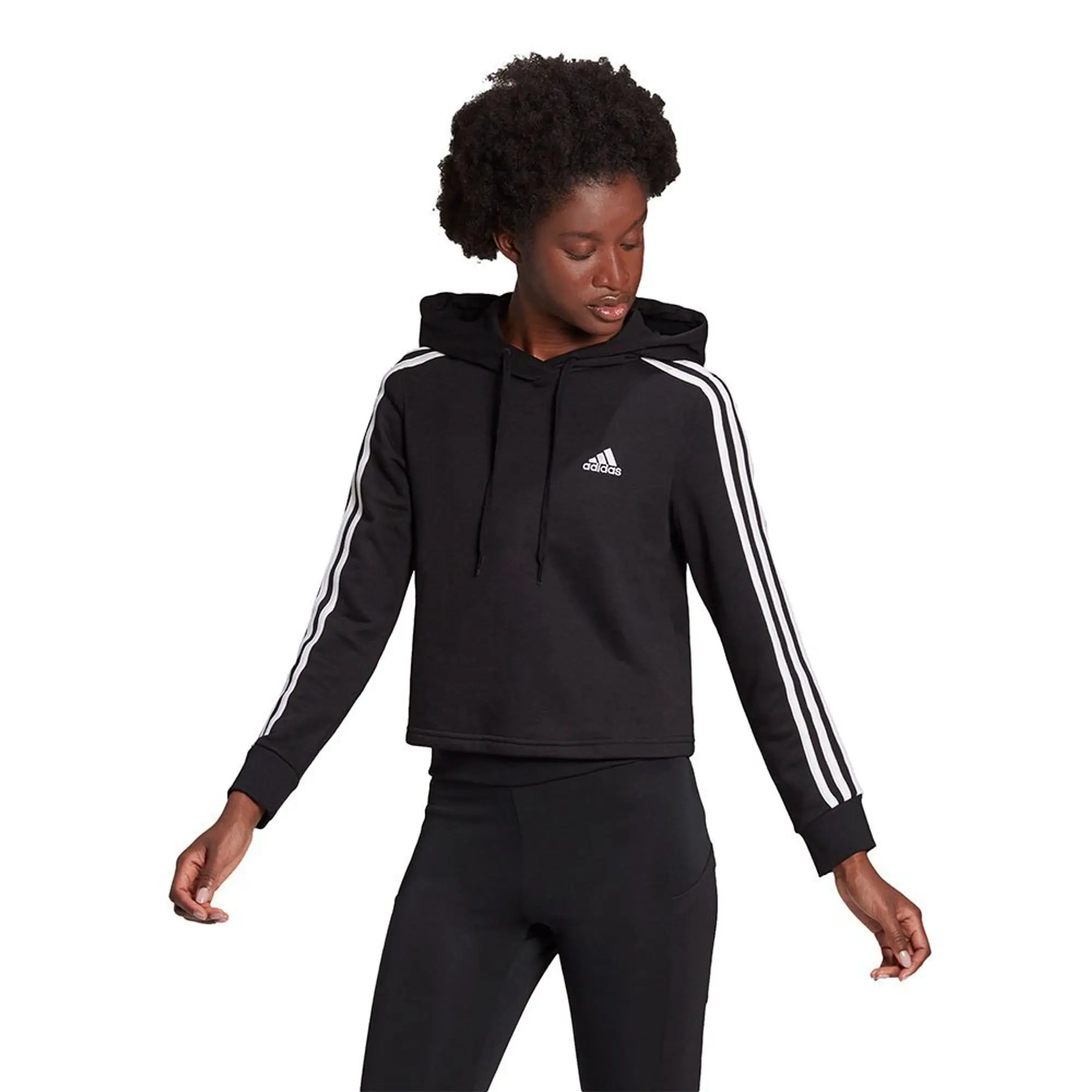 adidas  W 3S FT CRO HD  women's Sweatshirt in Black