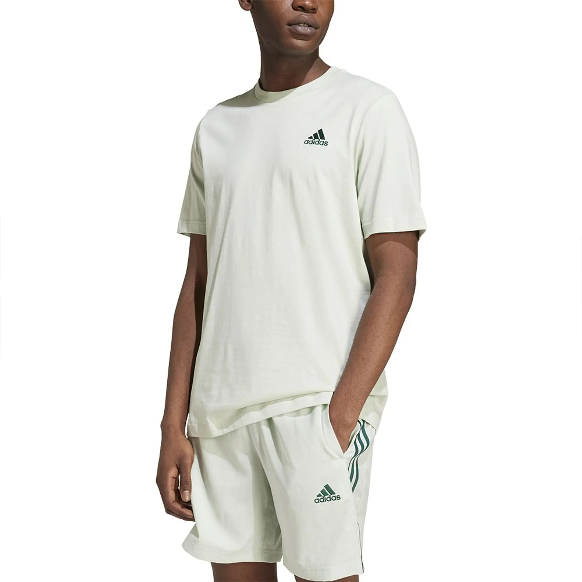 adidas Essentials Single Jersey Linear Embroidered Logo T Shirt Mens