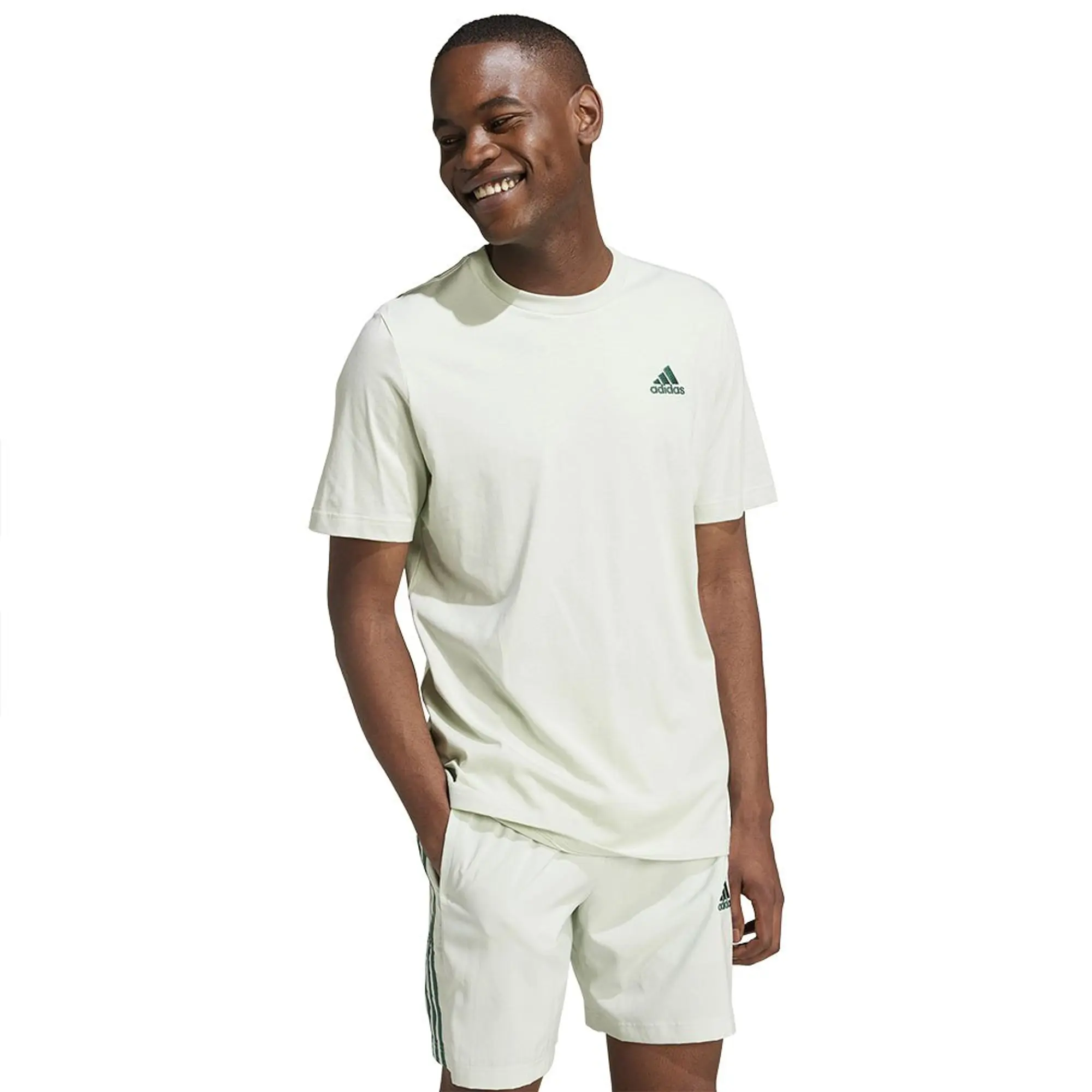 adidas Essentials Single Jersey Linear Embroidered Logo T Shirt Mens
