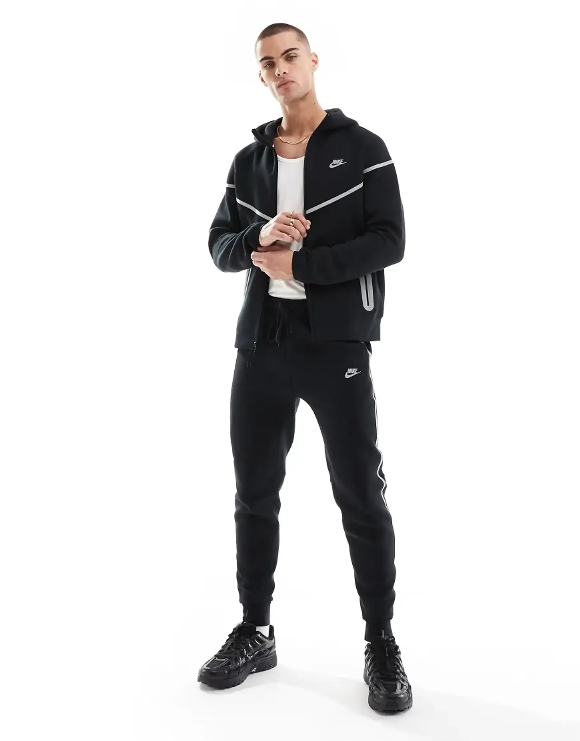 Nike Tech Fleece Reflective Joggers In Black FZ0762 010 FOOTY.COM