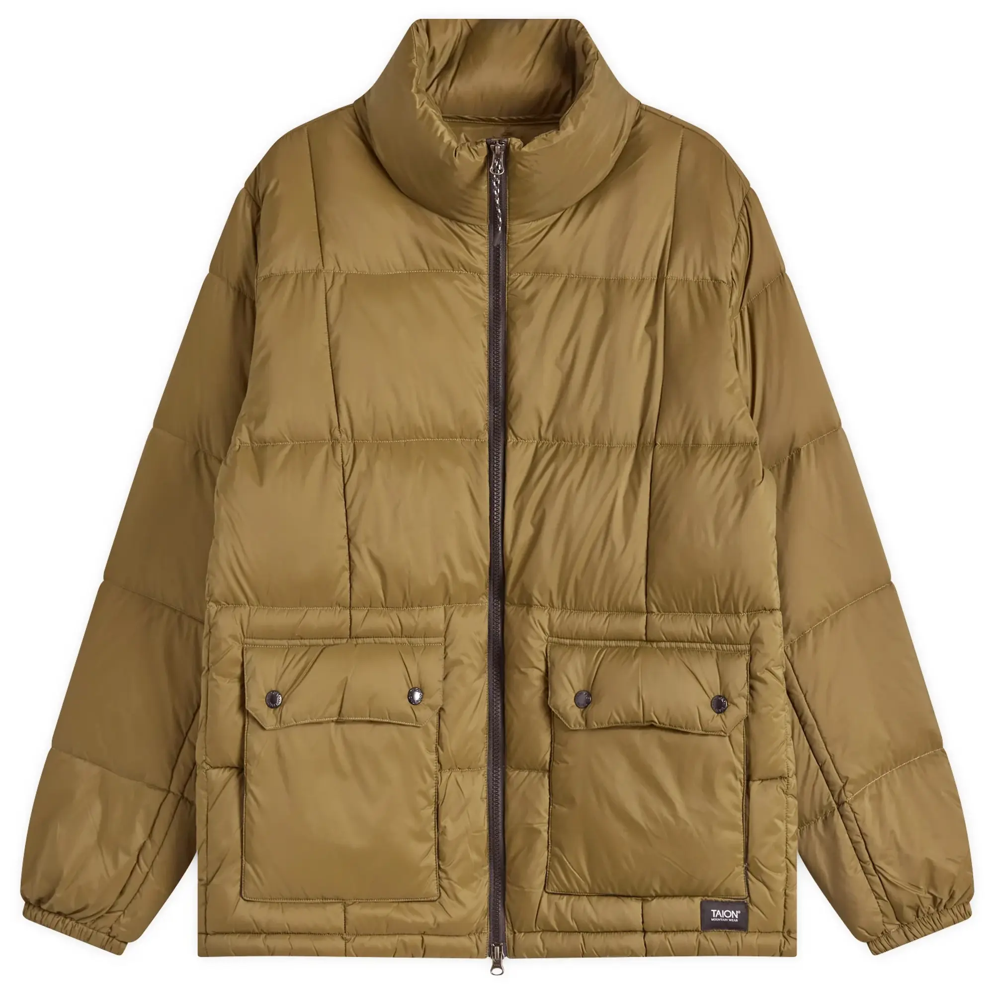 Taion Men's Volume Hooded Down Jacket Olive