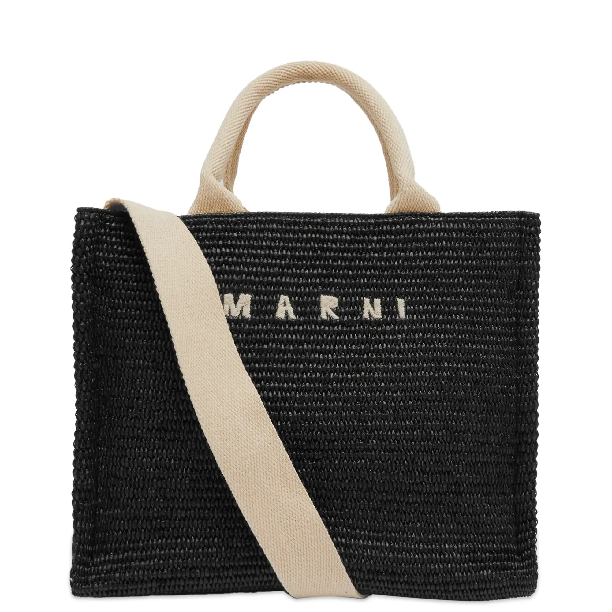 Marni Women's Small Basket Bag Black/Natural