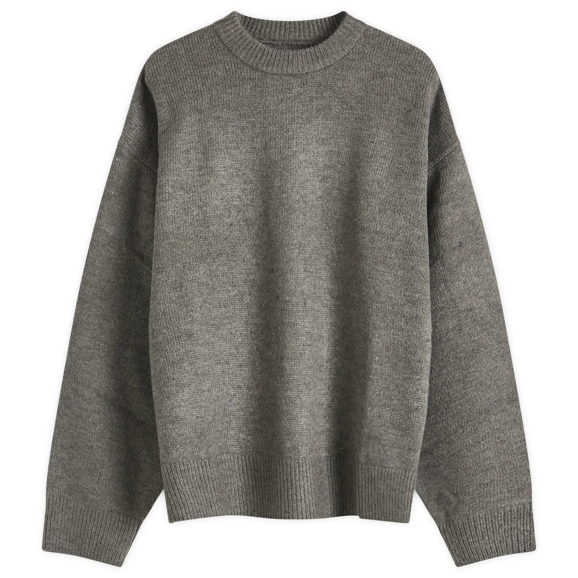 MKI Men's Mohair Blend Knit Crew Brown Marl