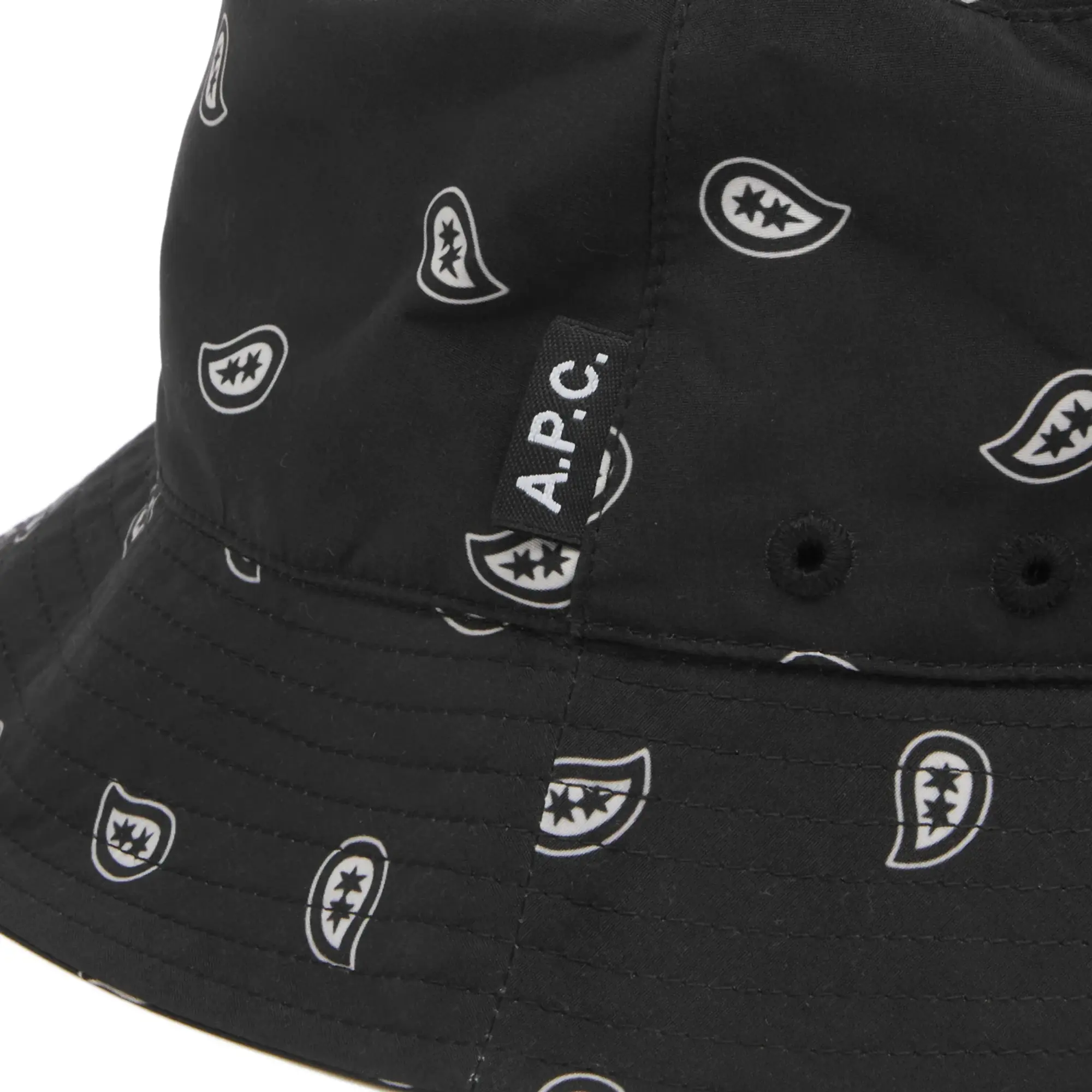 A.P.C. Men's Mark Bandana Bucket Hat Black