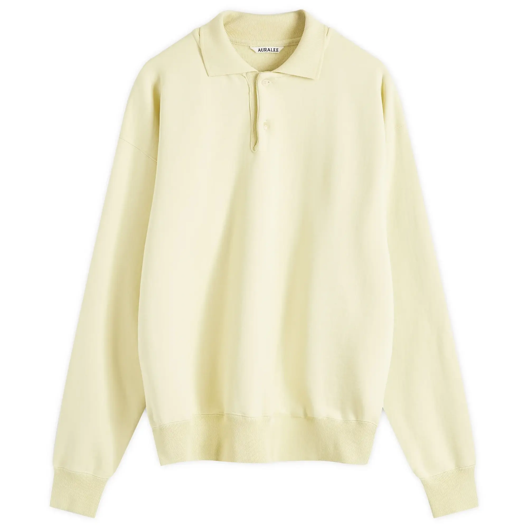 Auralee Men's Super Soft Polo Sweat Light Lime