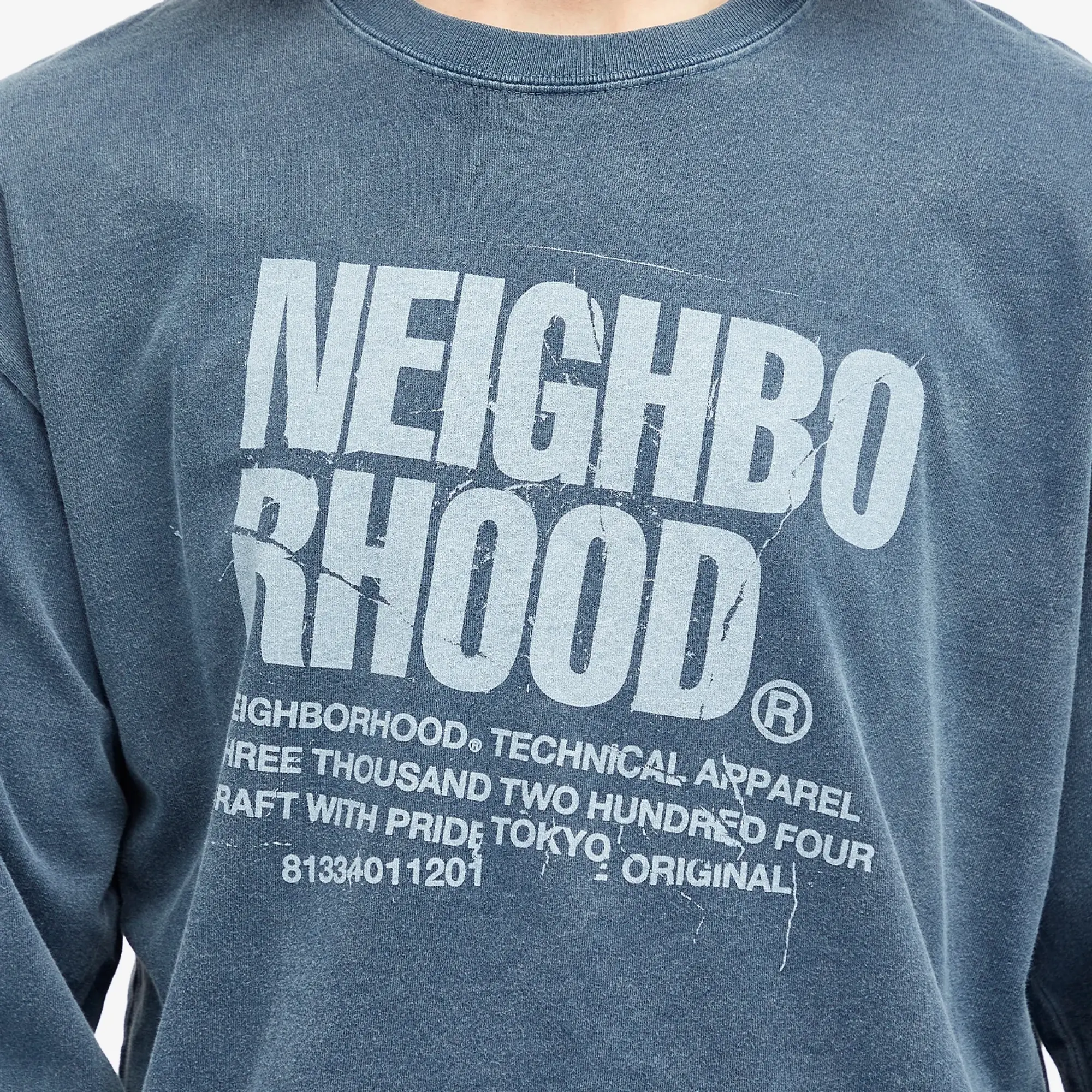 Neighborhood Men's LS-11 Long Sleeve T-Shirt Navy