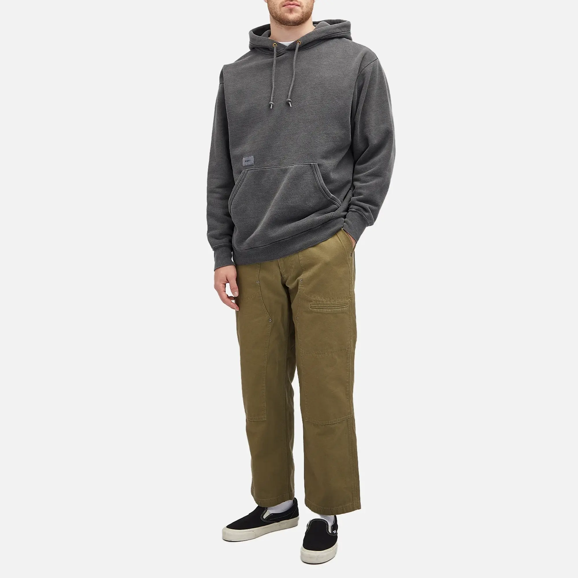 WTAPS Men's 17 Garment Dyed Hoodie Black