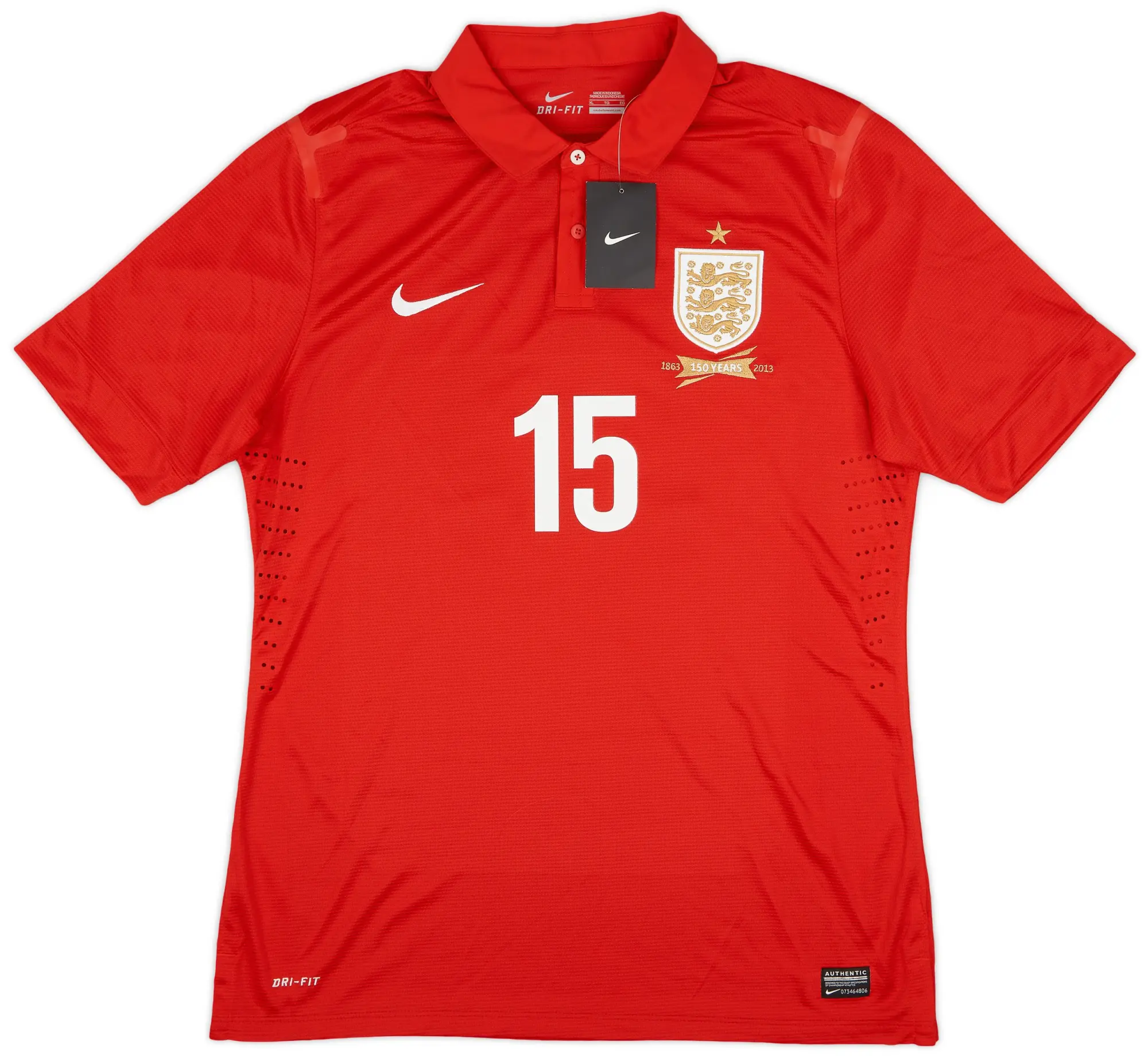 Nike 2013 England Player Issue Away 150th Anniversary Shirt #15 (XL)
