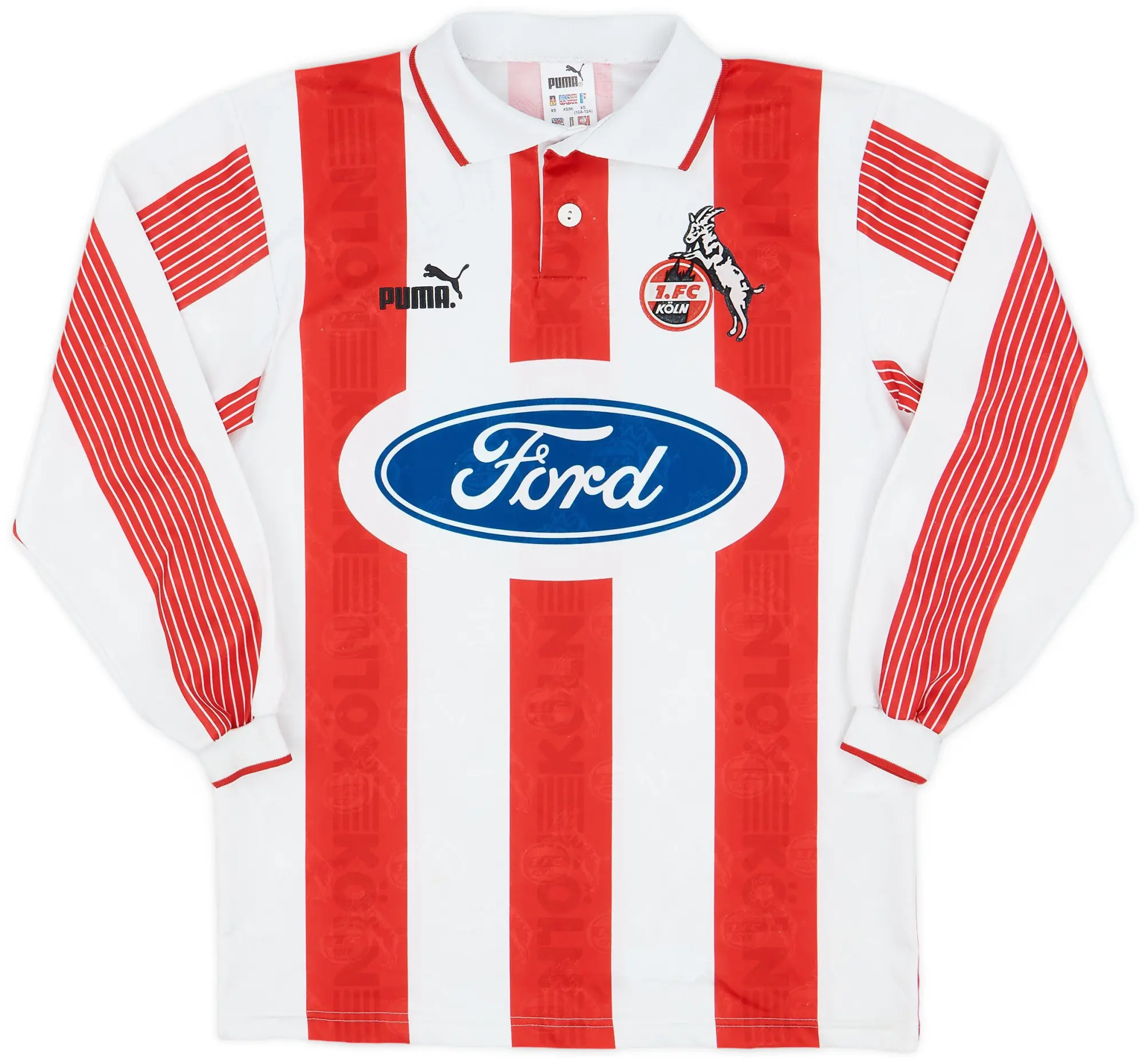 Puma 1995-96 FC Koln Home L/S Shirt - 8/10 - (XS)