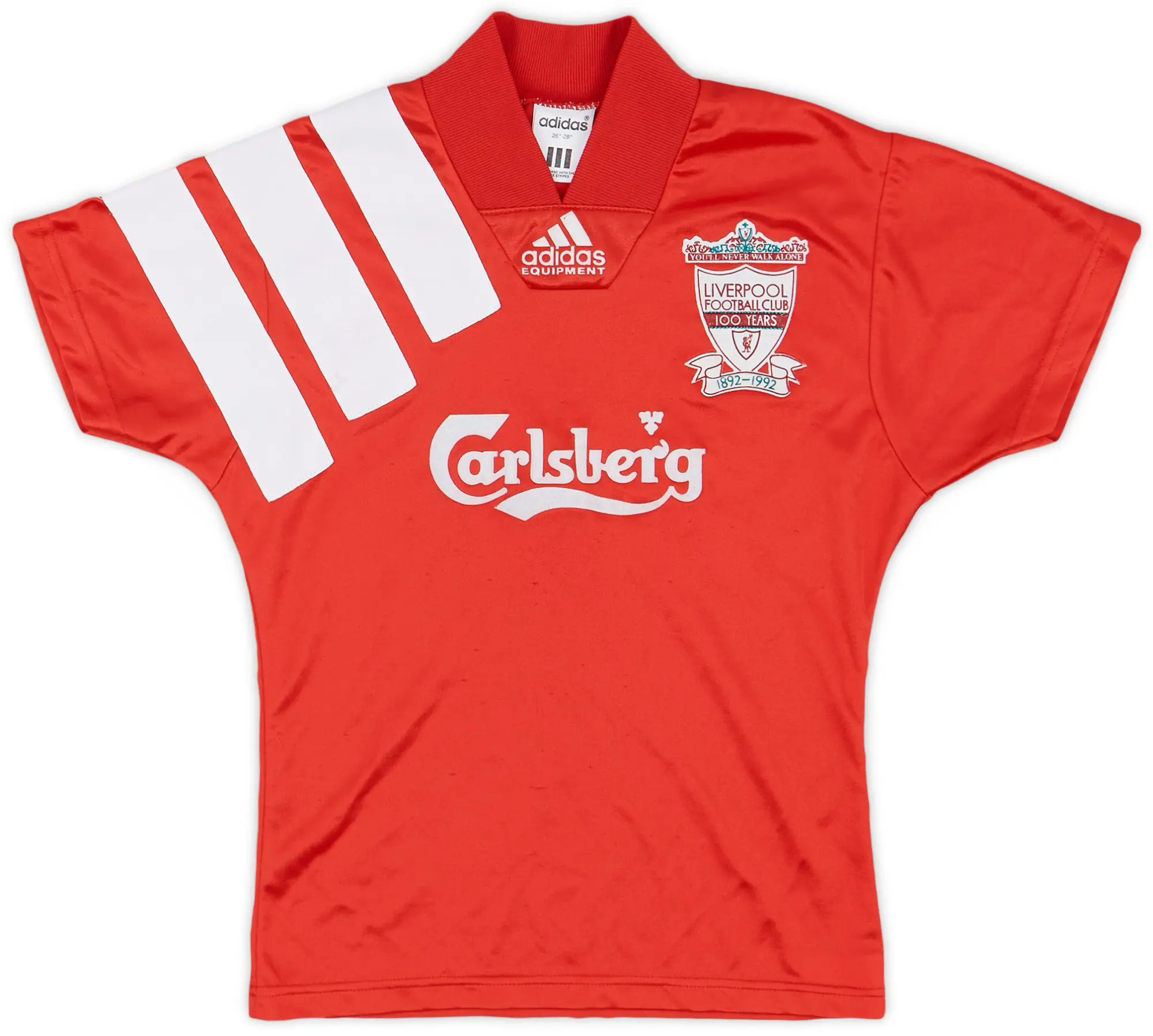 adidas 1992-93 Liverpool Centenary Home Shirt - 7/10 - (S.Boys)
