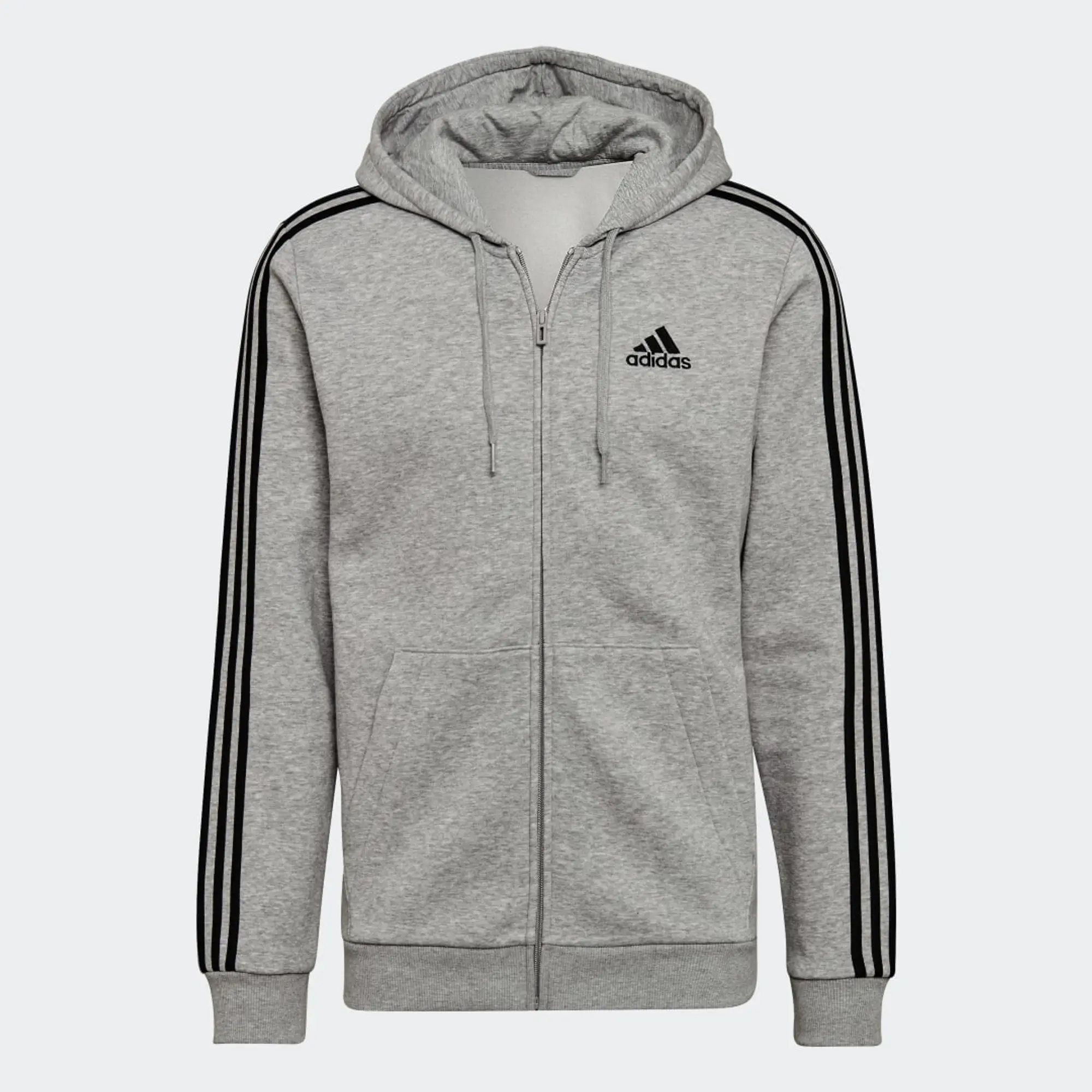 adidas Essentials Fleece 3-Stripes Full-Zip Hoodie