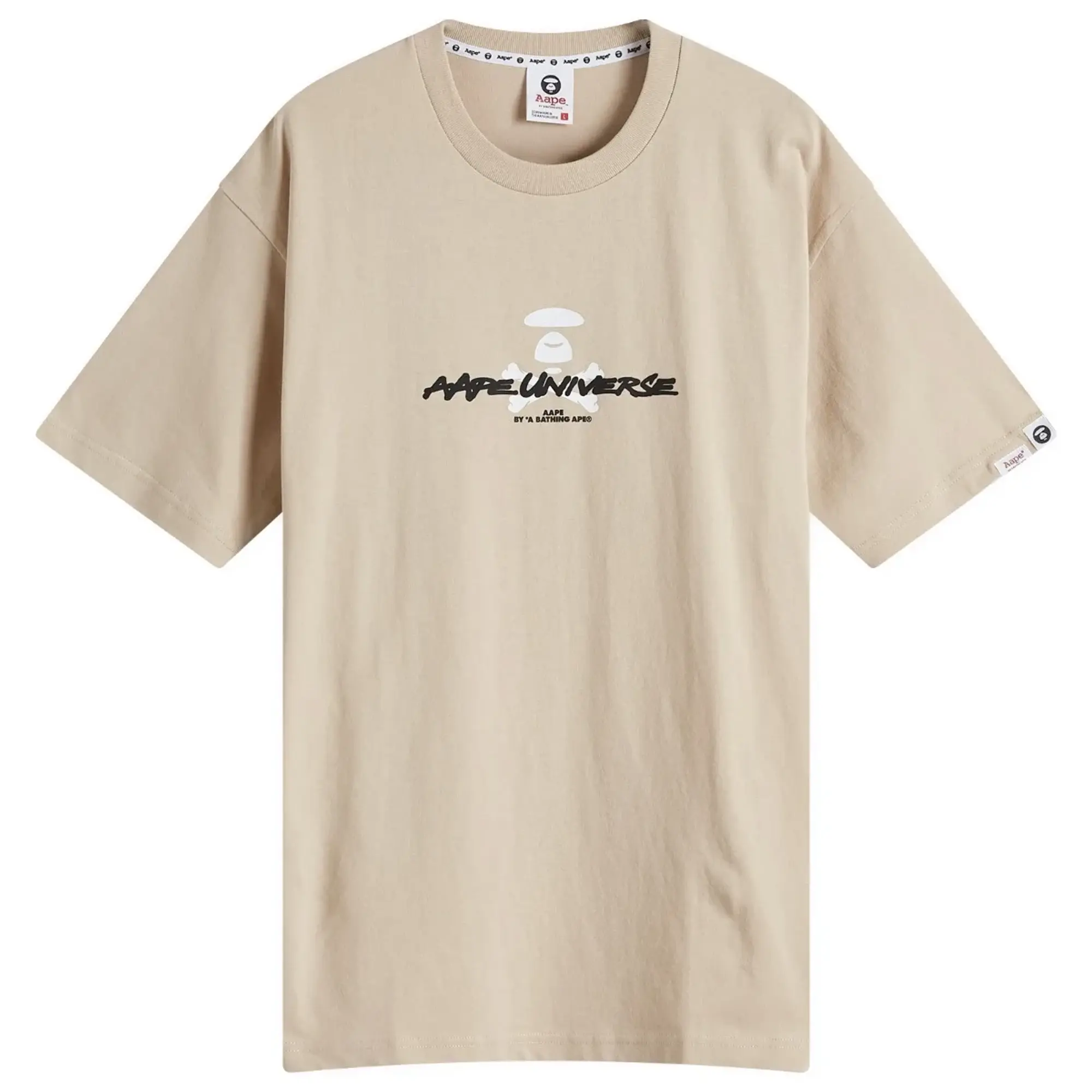 A Bathing Ape AAPE Graffiti X-Bone T-Shirt Beige (Grey)