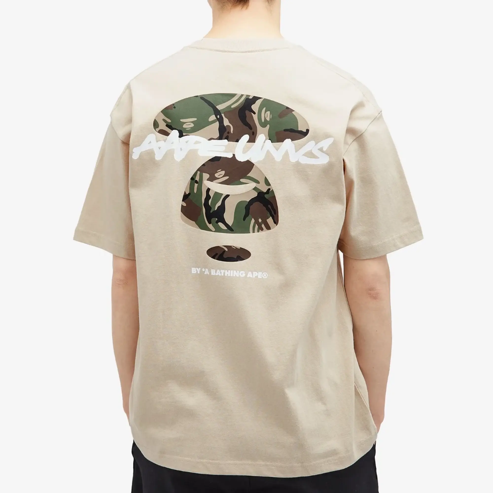 A Bathing Ape AAPE Graffiti X-Bone T-Shirt Beige (Grey)