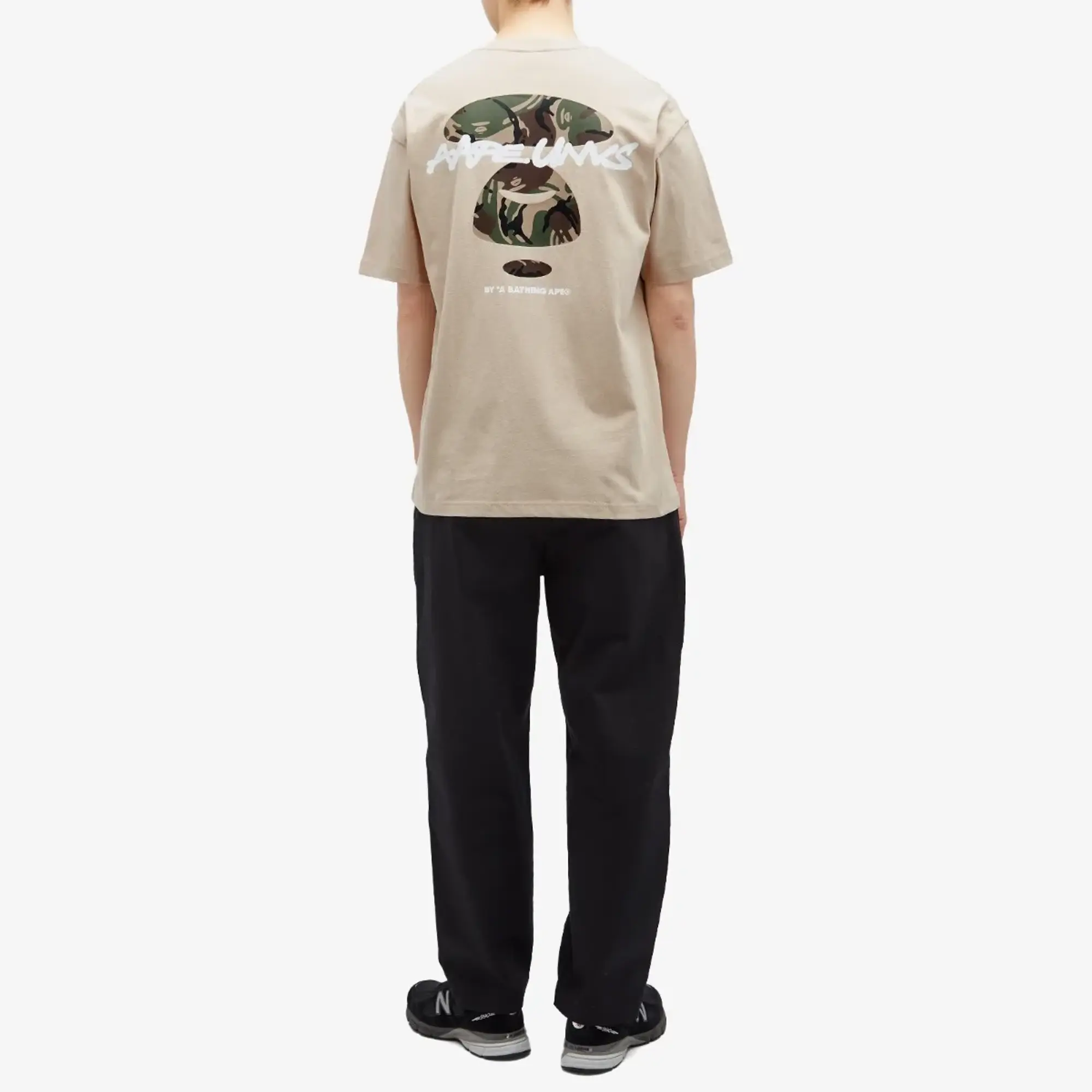 A Bathing Ape AAPE Graffiti X-Bone T-Shirt Beige (Grey)