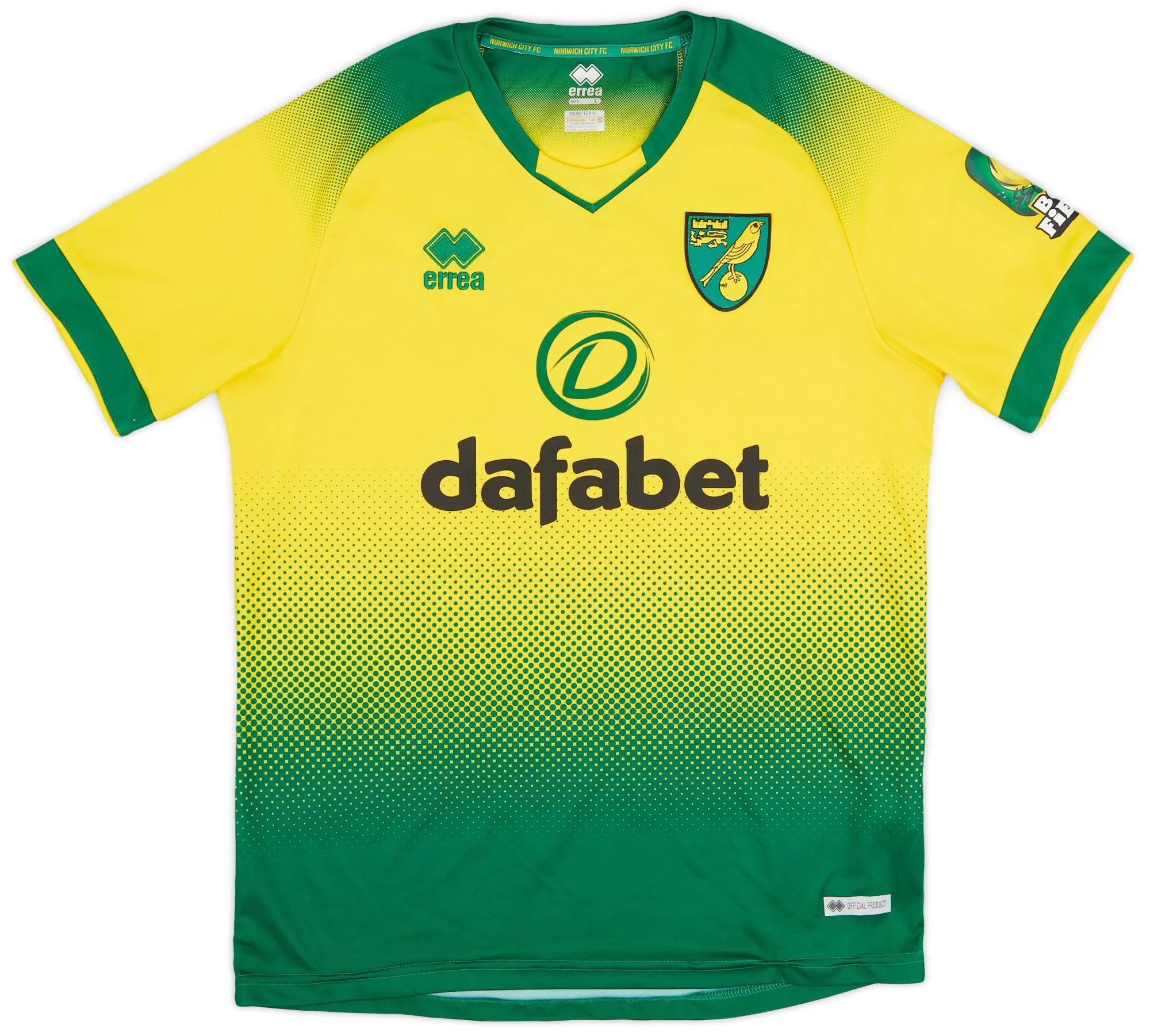 Errea 2019-20 Norwich Home Shirt - 8/10 - (L)