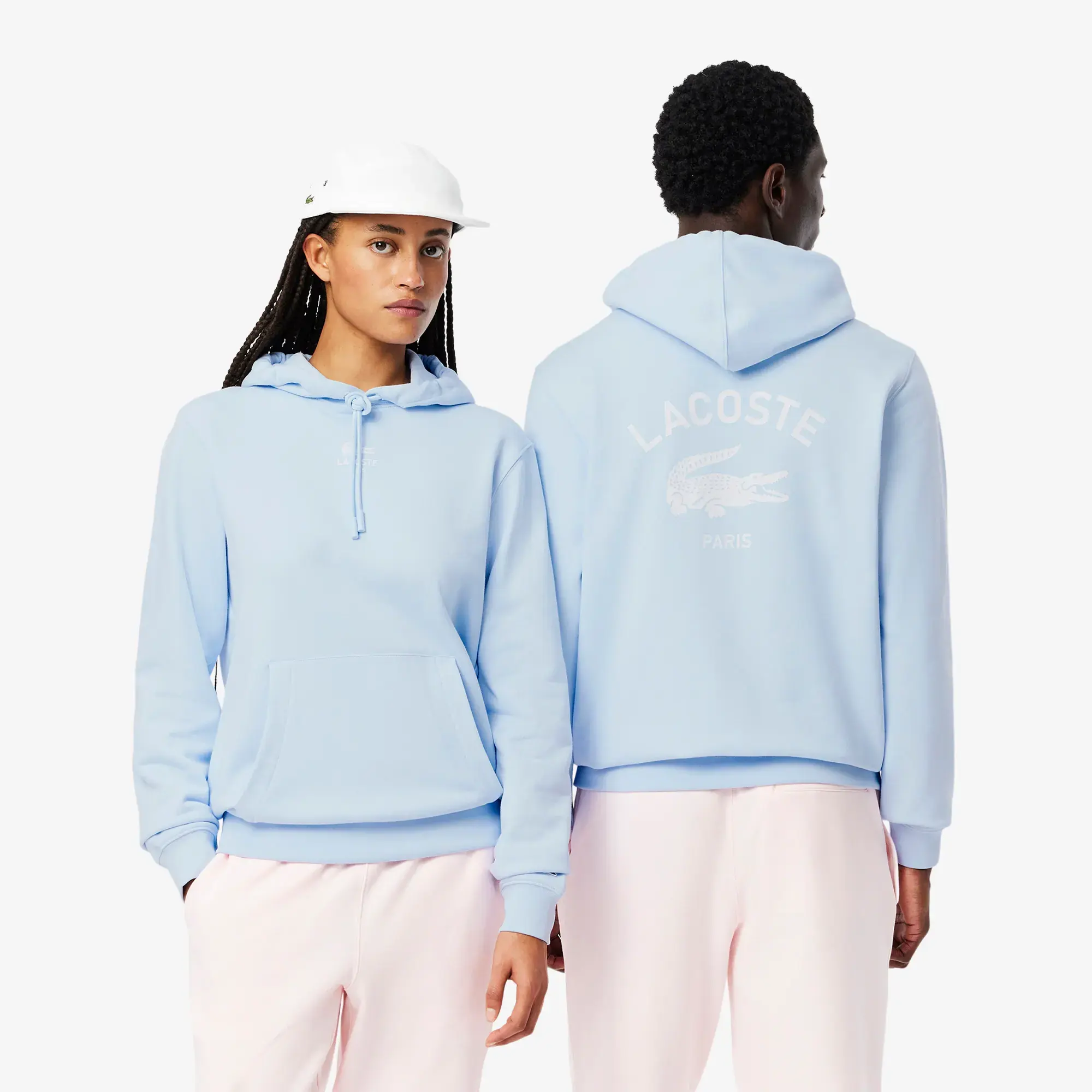 Lacoste Print Hoodie - Light Blue