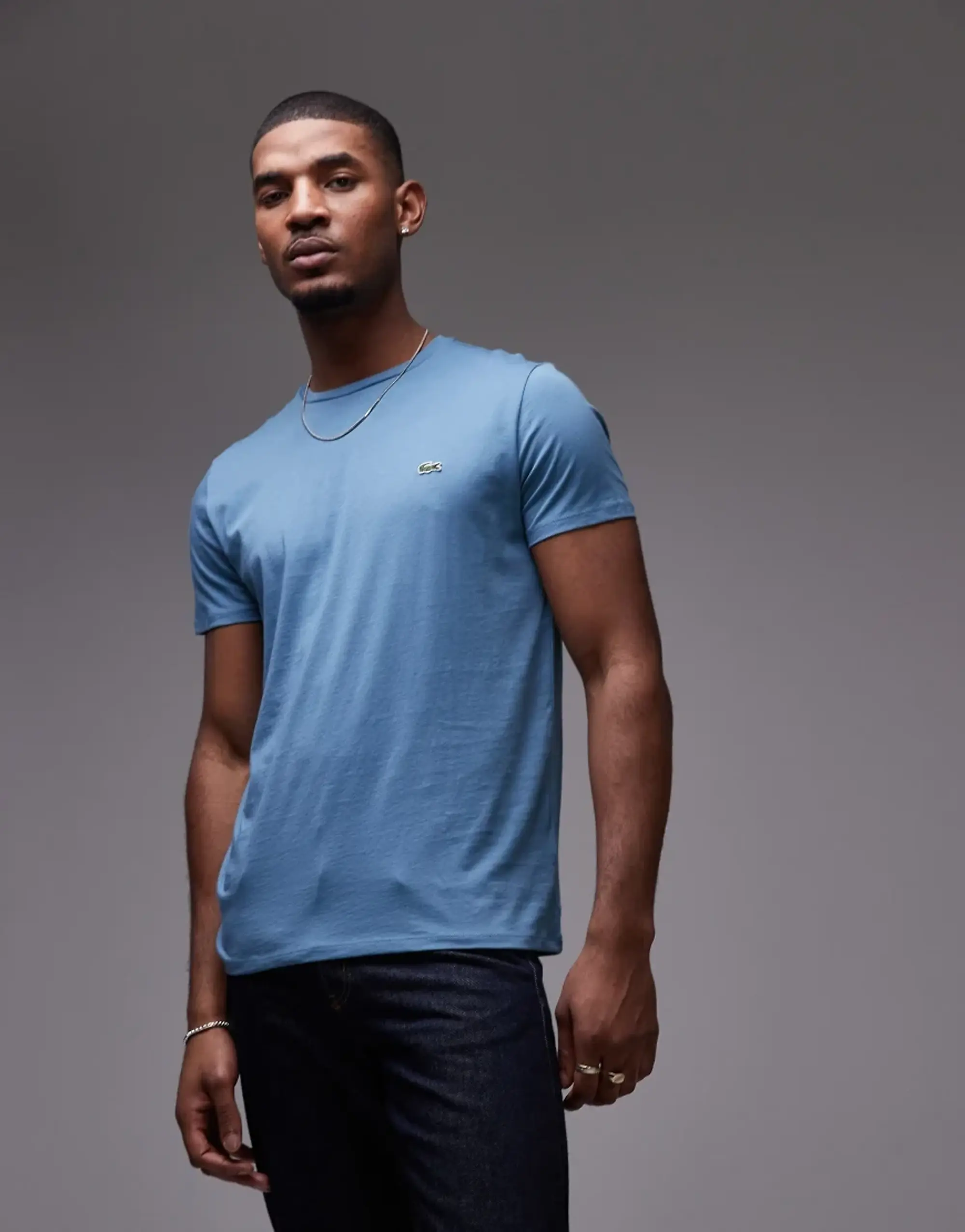 Lacoste Pima Cotton T-Shirt In Slate Blue