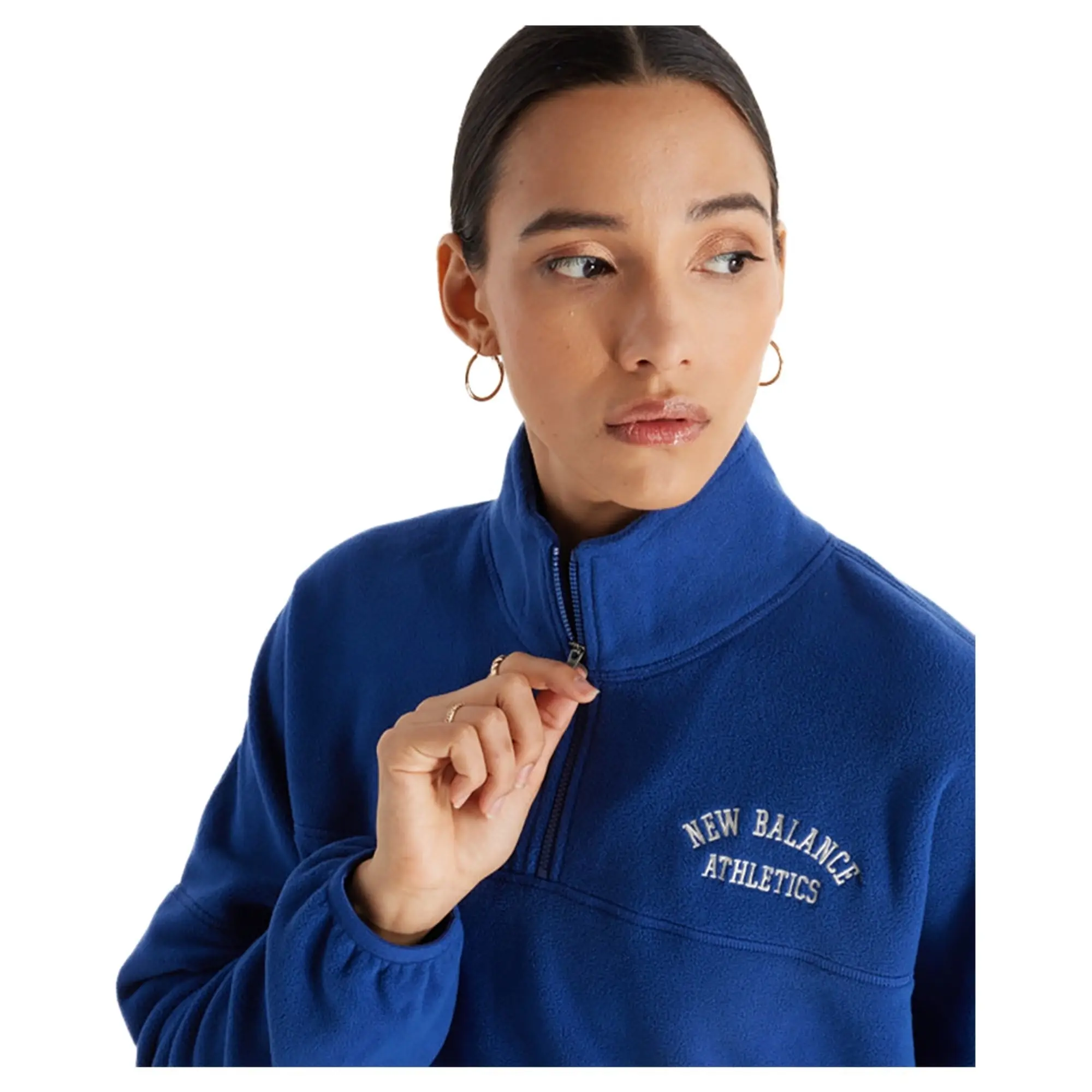 New Balance  WARMING HALF ZIP  women's Fleece jacket in Beige