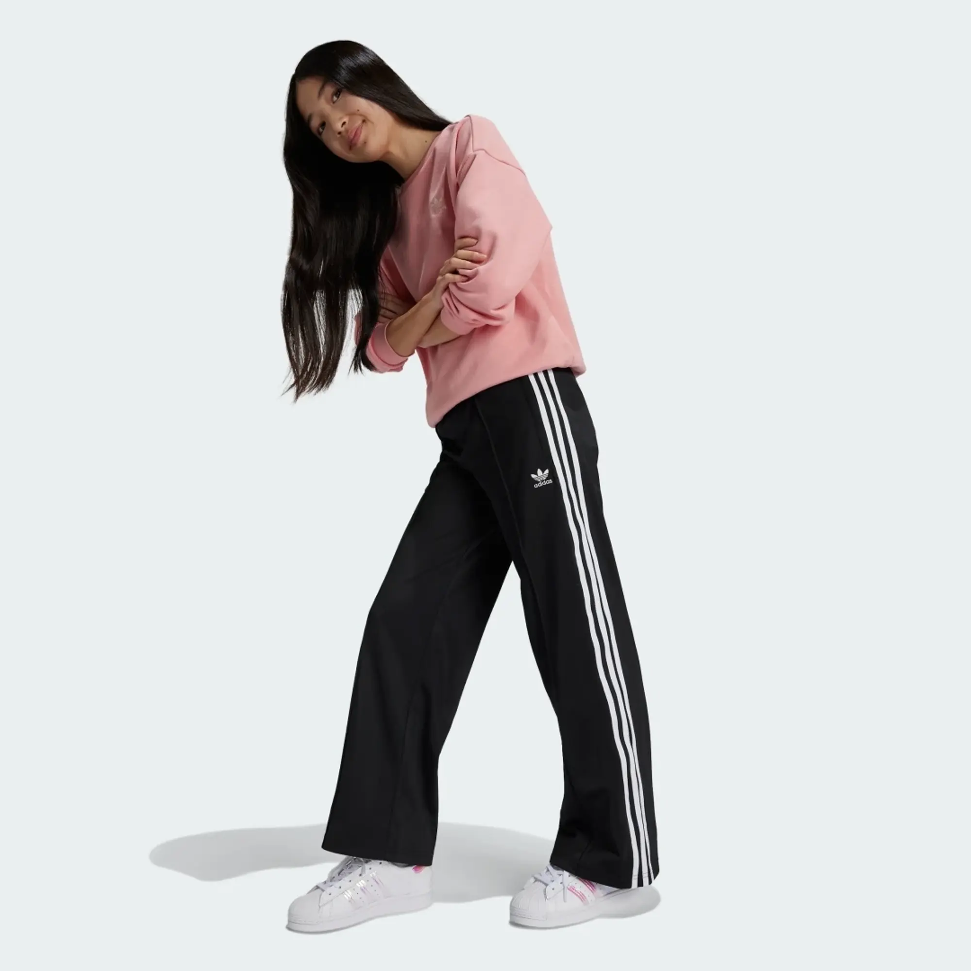 adidas Originals Girls' Wide Tricot Track Pants Junior - Black - Kids