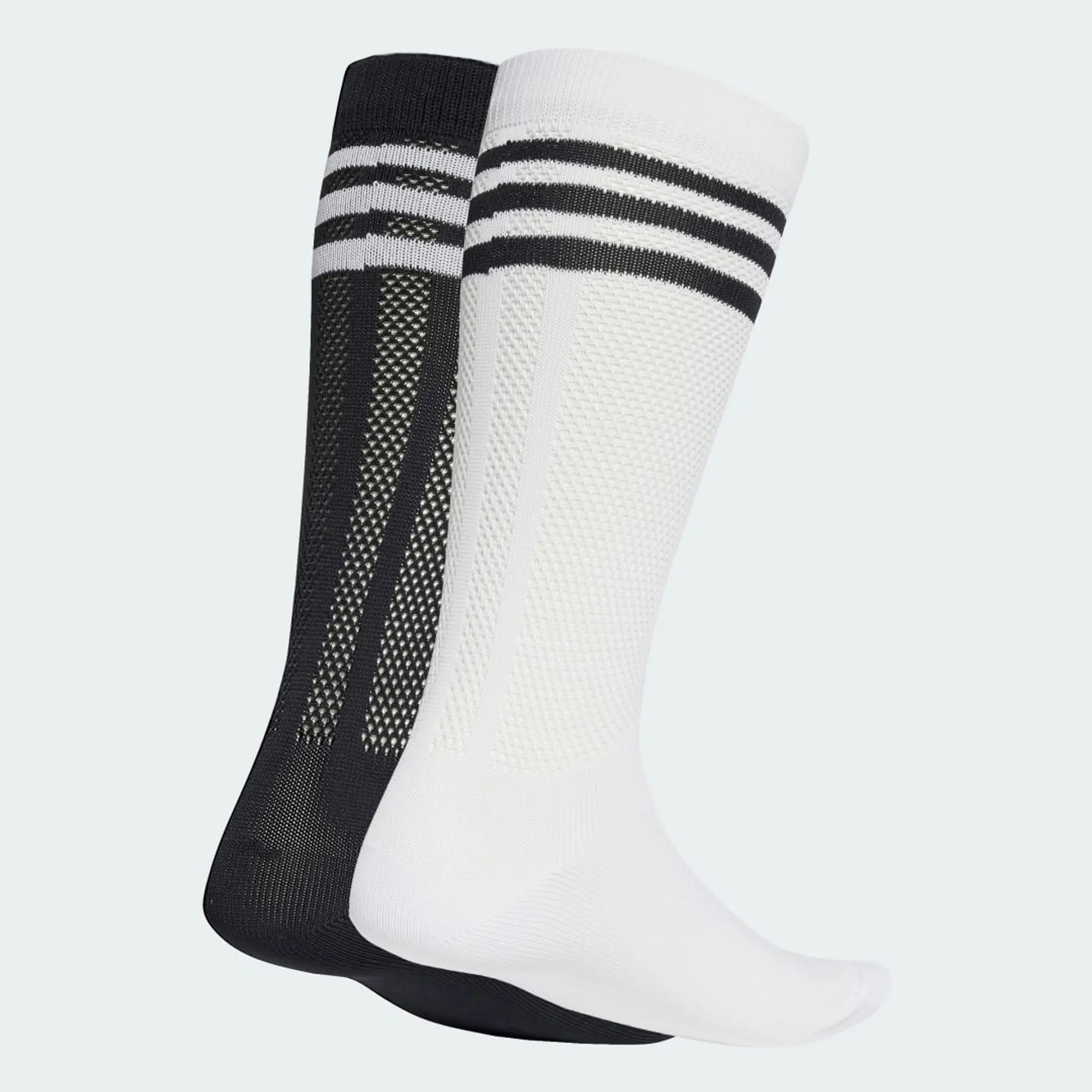 Adidas 3 Stripes Textured Crew Socks 2-Pack White/ Black L