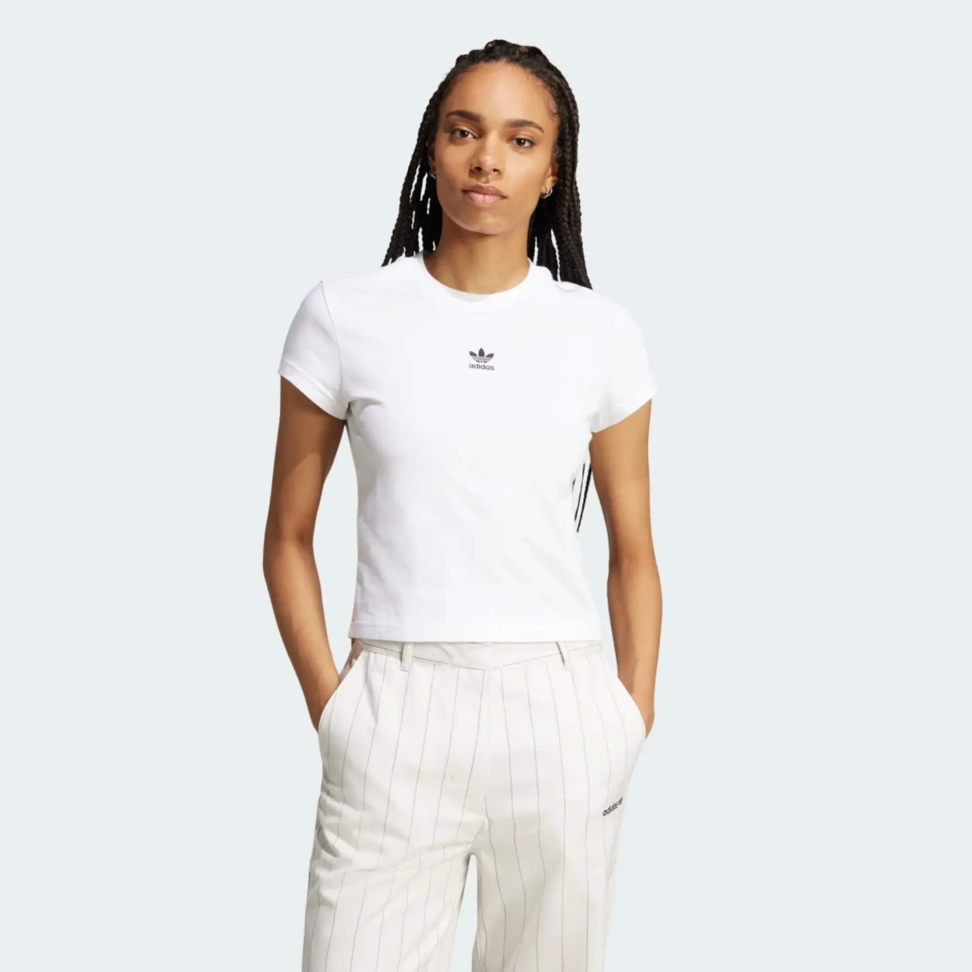 adidas Originals Trefoil Essentials Slim T-Shirt - White - Womens